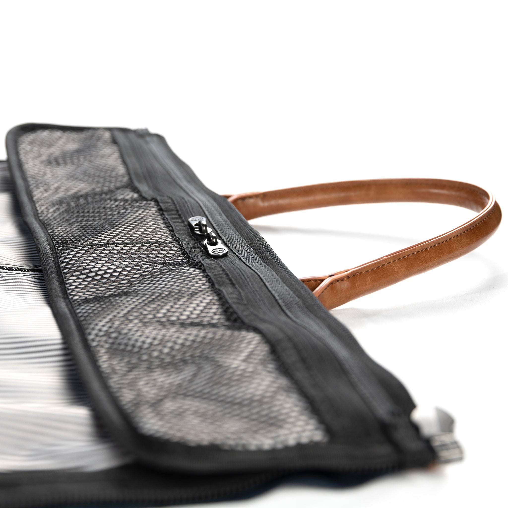 PKG Bishop 42L Recycled Duffle Bag detailed view of accessory pockets