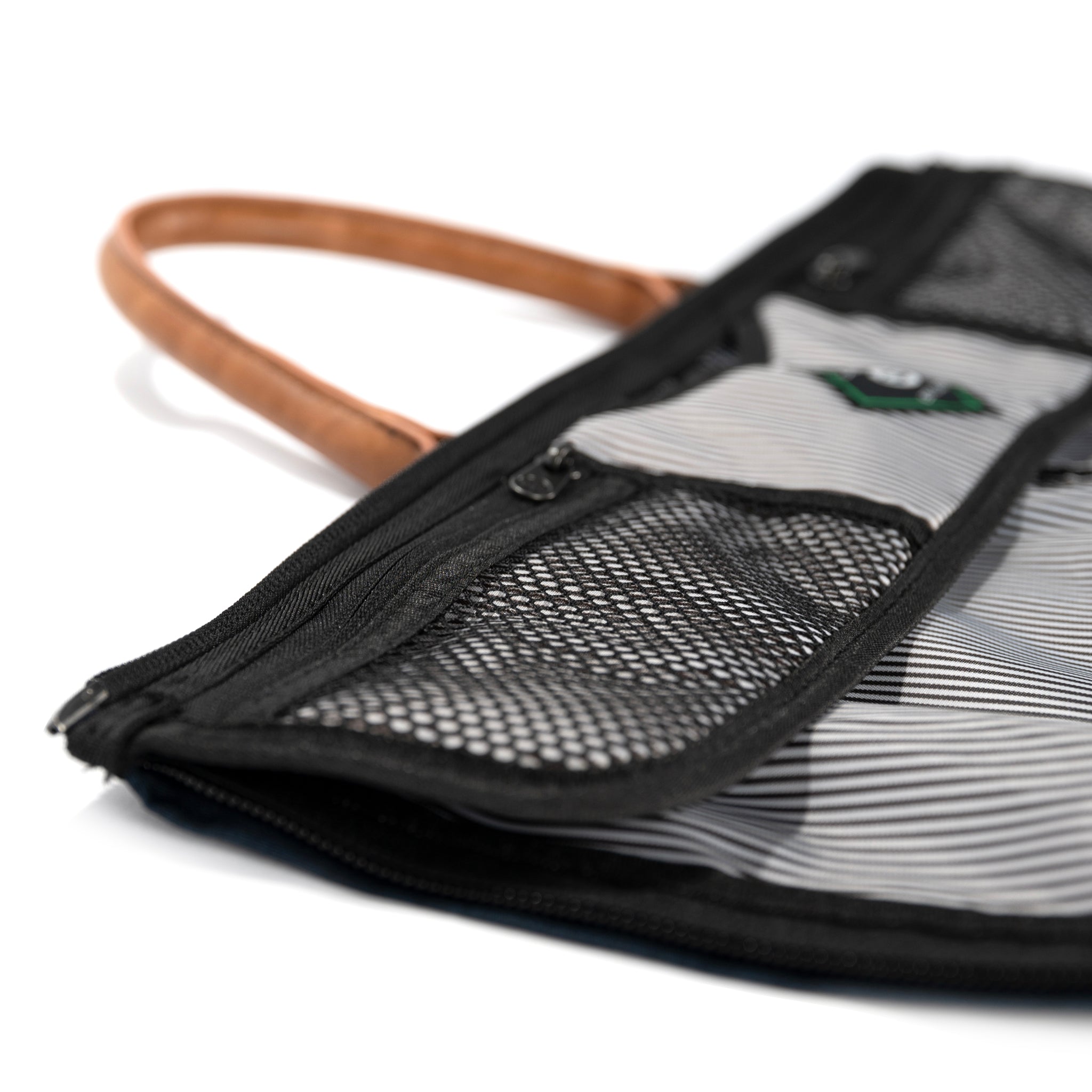 PKG Bishop 42L Recycled Duffle Bag detailed view of accessory pockets
