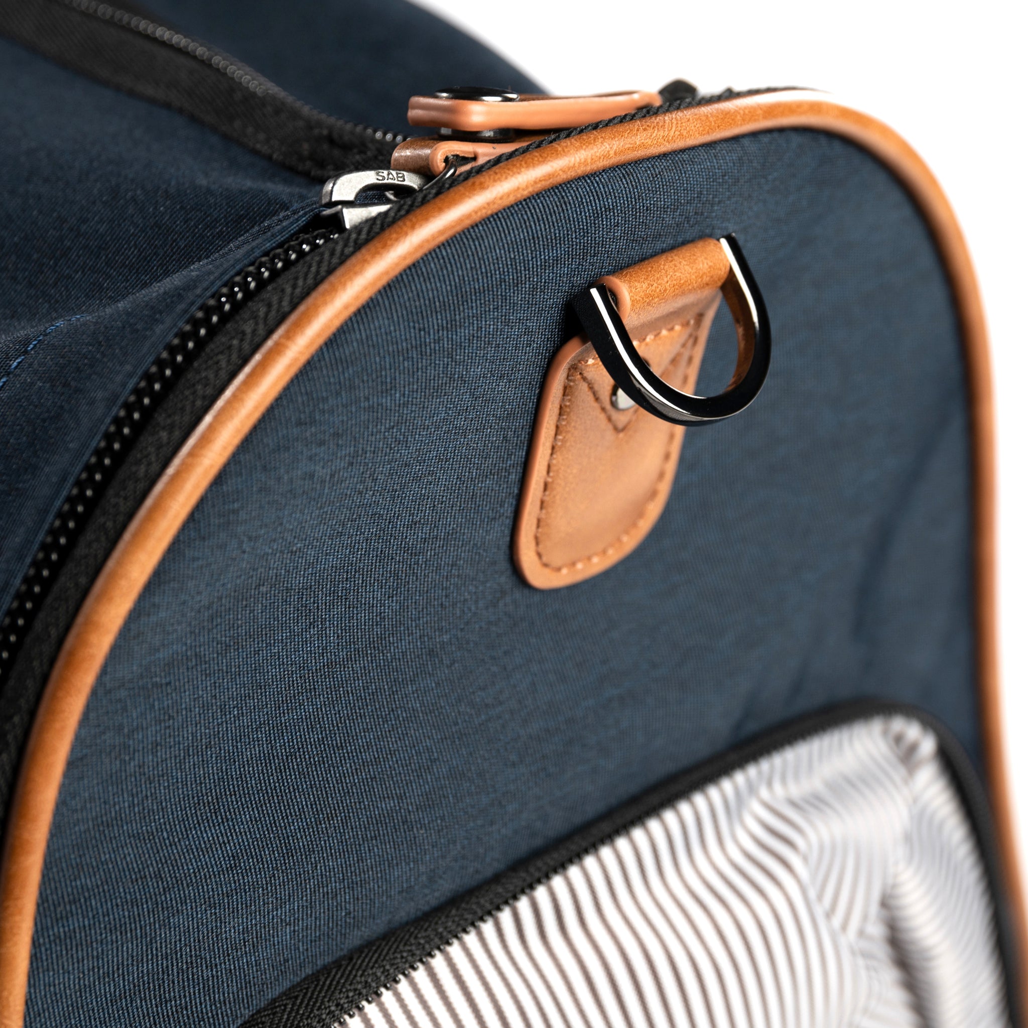 PKG Bishop 42L Recycled Duffle Bag (navy) d-ring for adjustable strap attachment