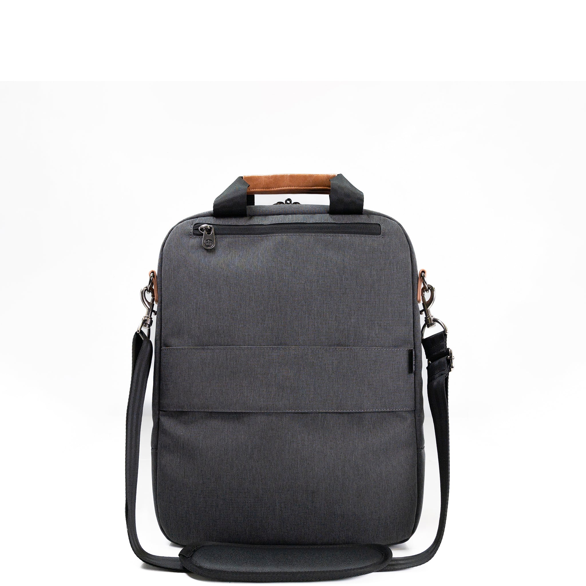 PKG Riverdale 11L Messenger Bag back view showing trolley strap and back pocket