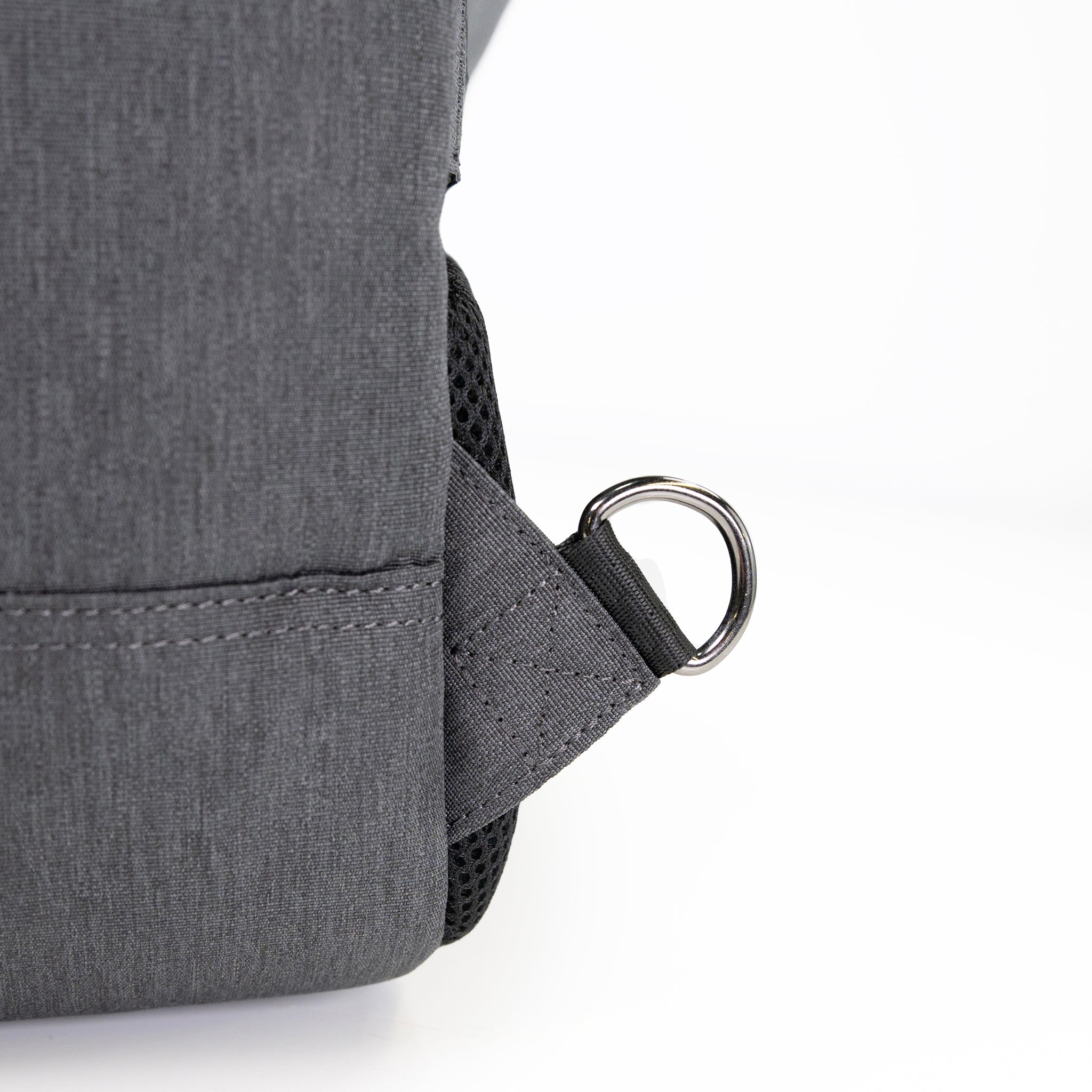 PKG Robson 12L Cross-Body Laptop Bag showing d-ring for attaching adjustable shoulder strap