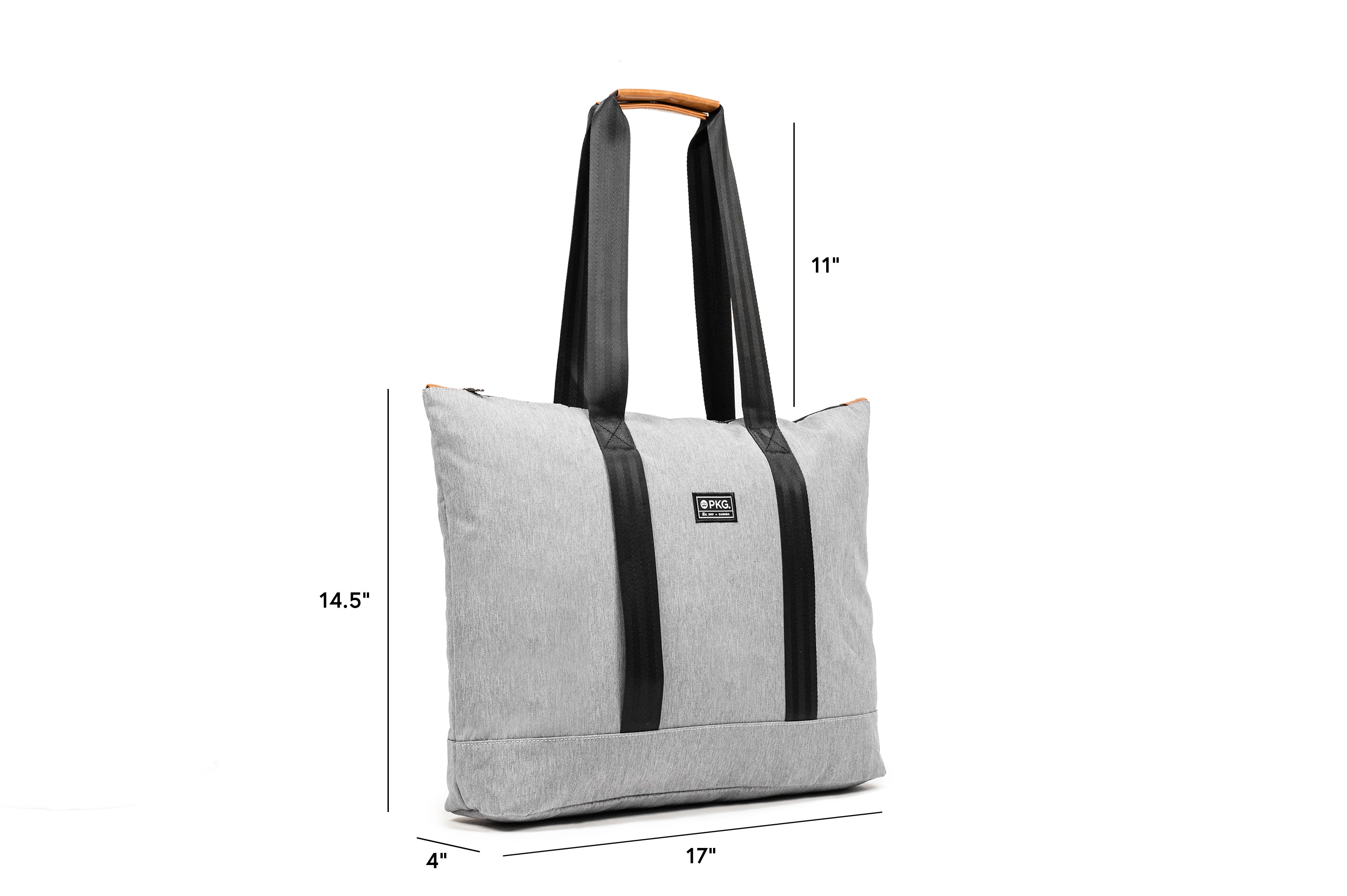 PKG Lawrence 16L Recycled Tote Bag (light grey) dimensions