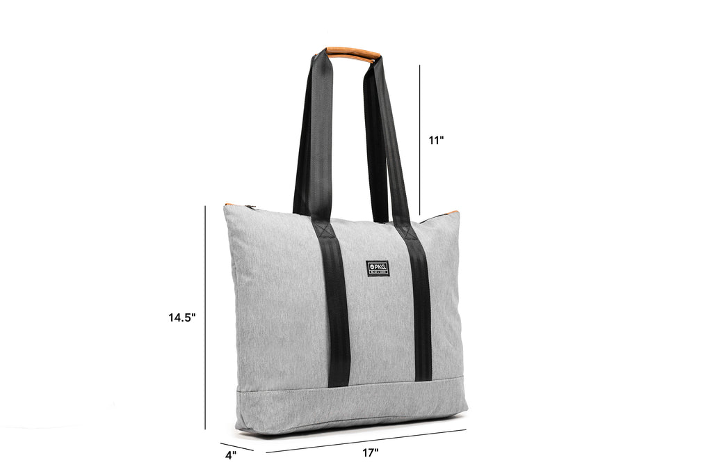 PKG Lawrence 16L Recycled Tote Bag (light grey) dimensions