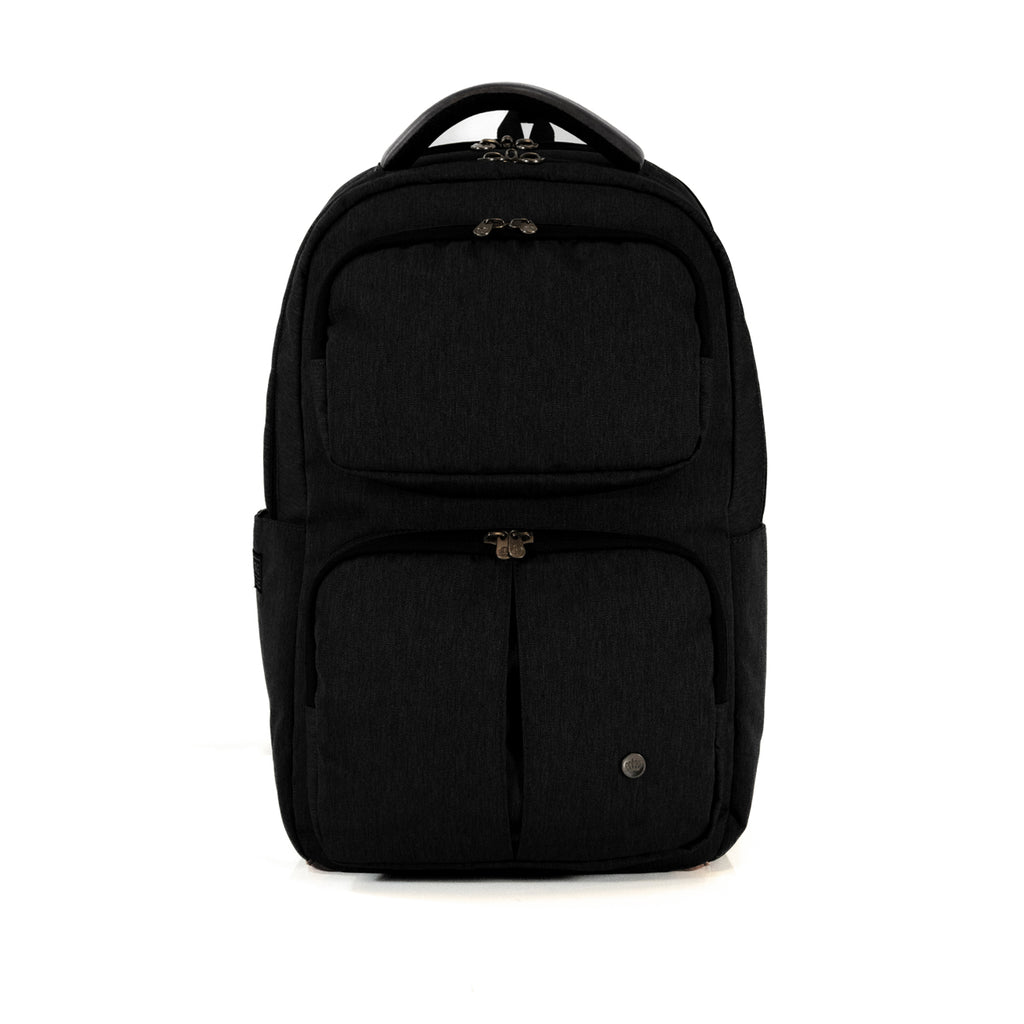 PKG Aurora recycled backpack (black) front view