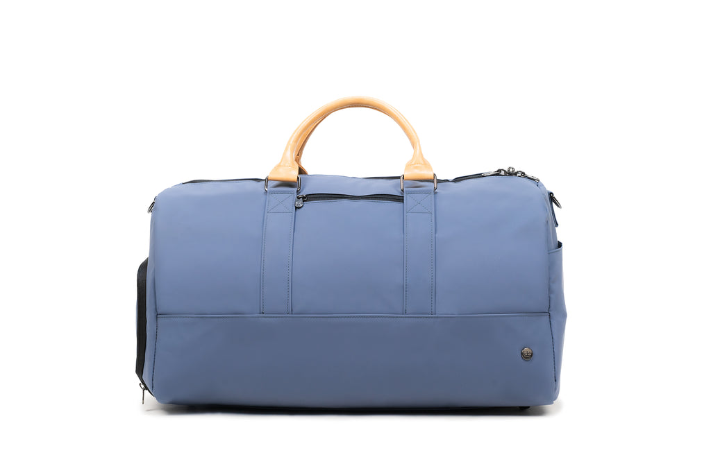 PKG Bishop 42L recycled duffle bag (vintage blue) back view