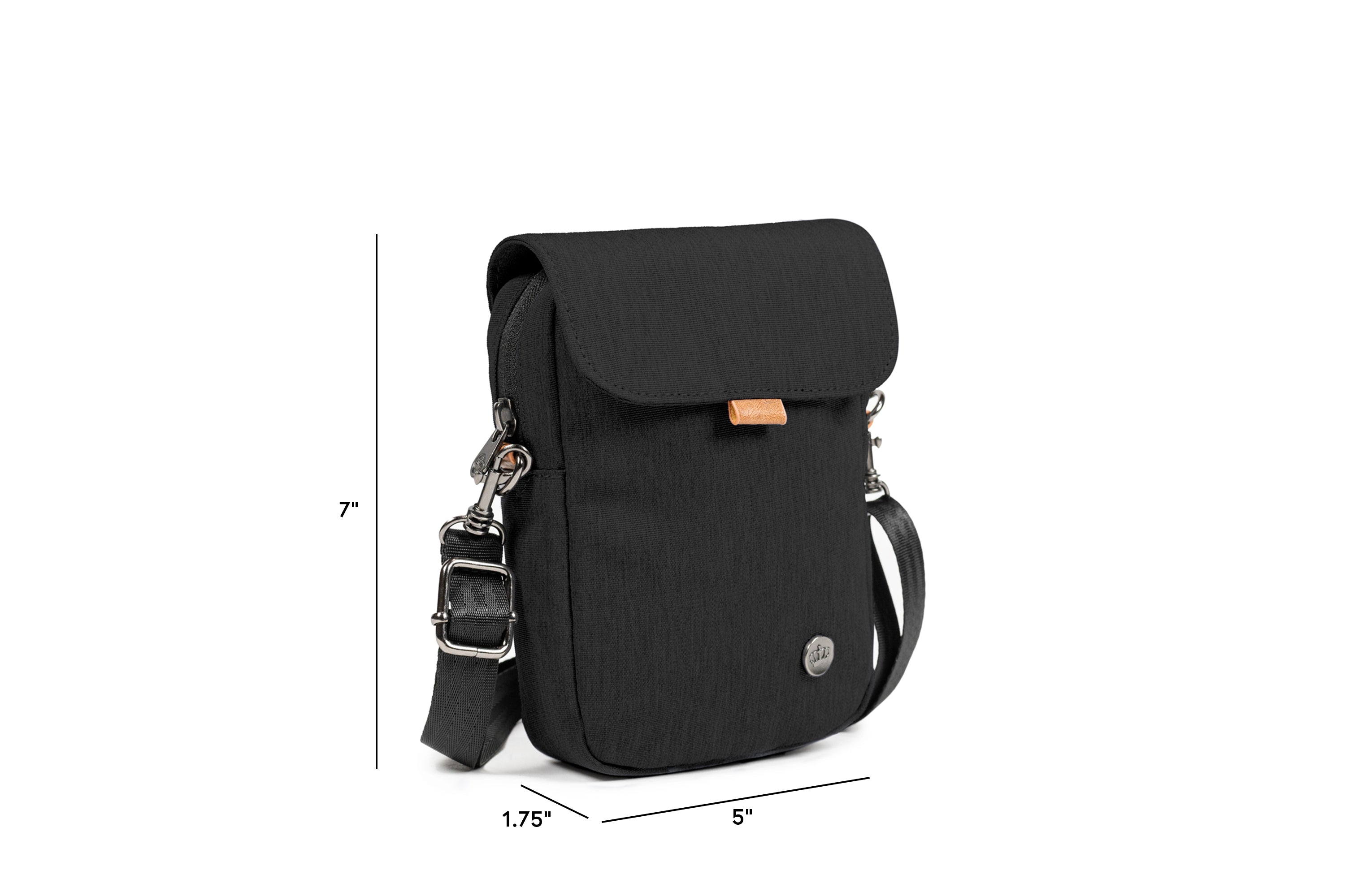 PKG Burrard recycled cross body bag (black) dimensions
