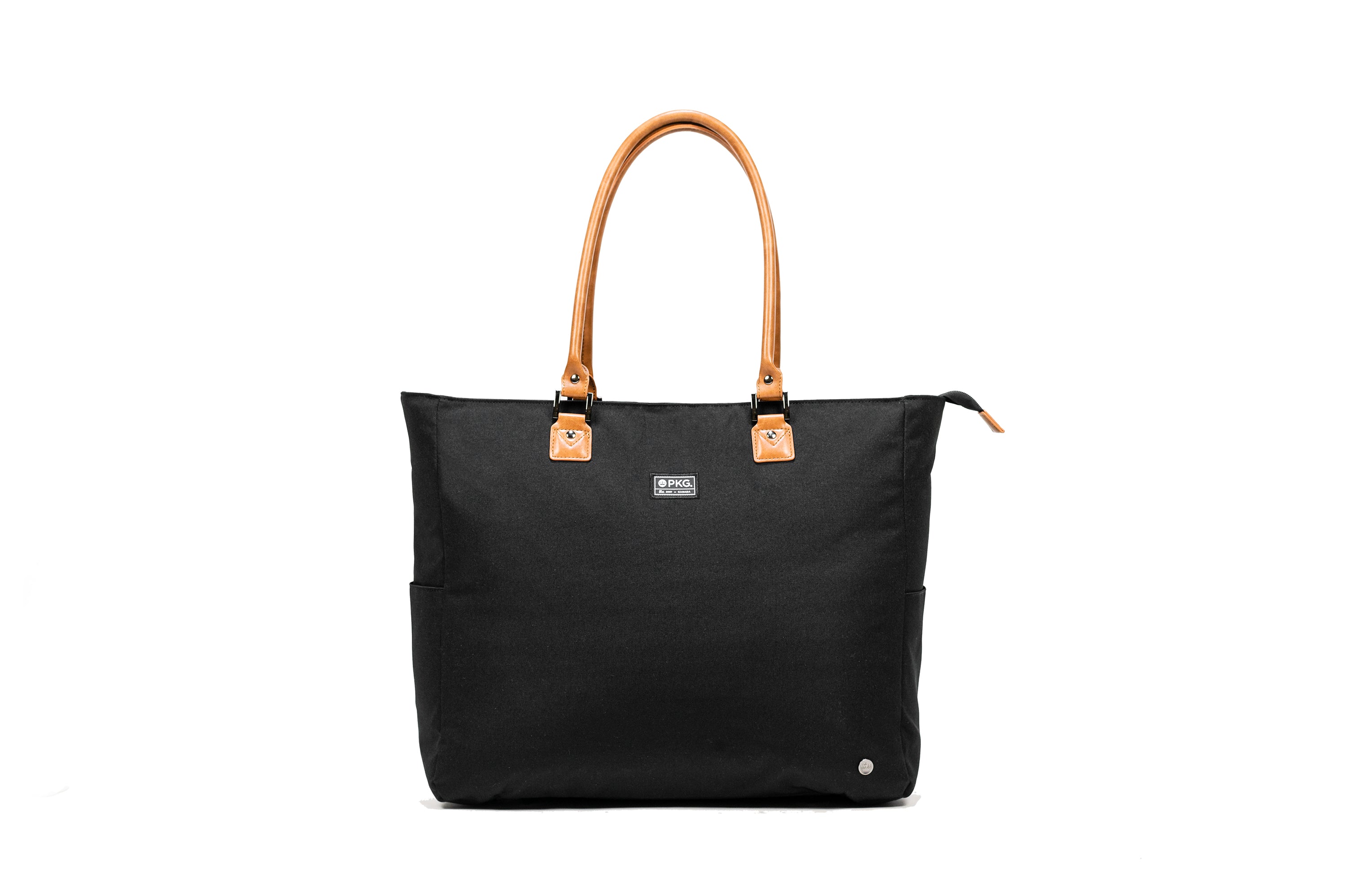 PKG Georgian 33L Recycled Tote Bag (black) back view