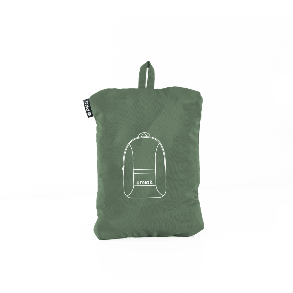Umiak 28L Recycled Backpack (green) packed