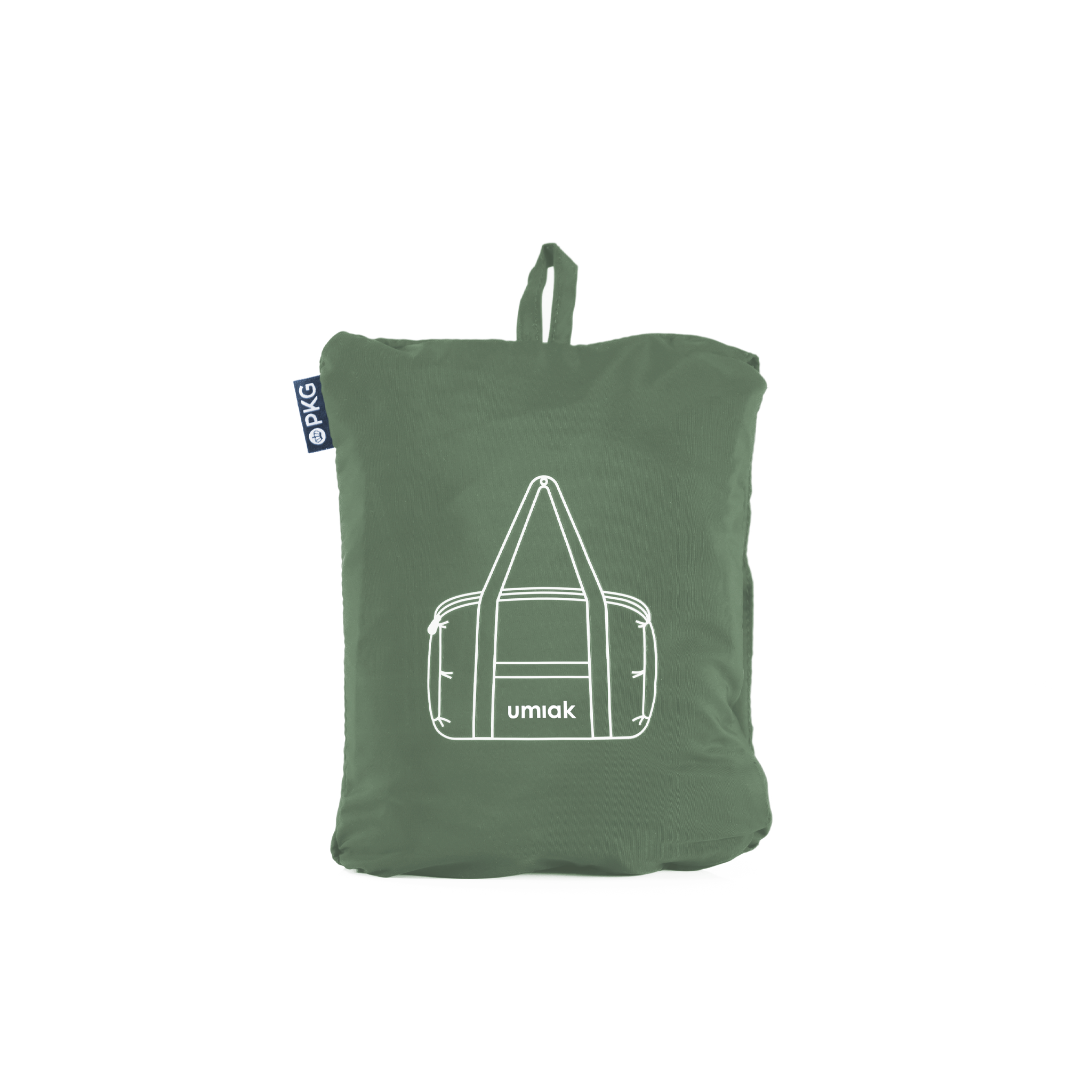 PKG umiak 31L Recycled Duffel (green) packed