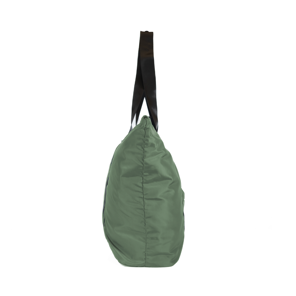 PKG Umiak 33L Recycled Packable Tote (green) side view