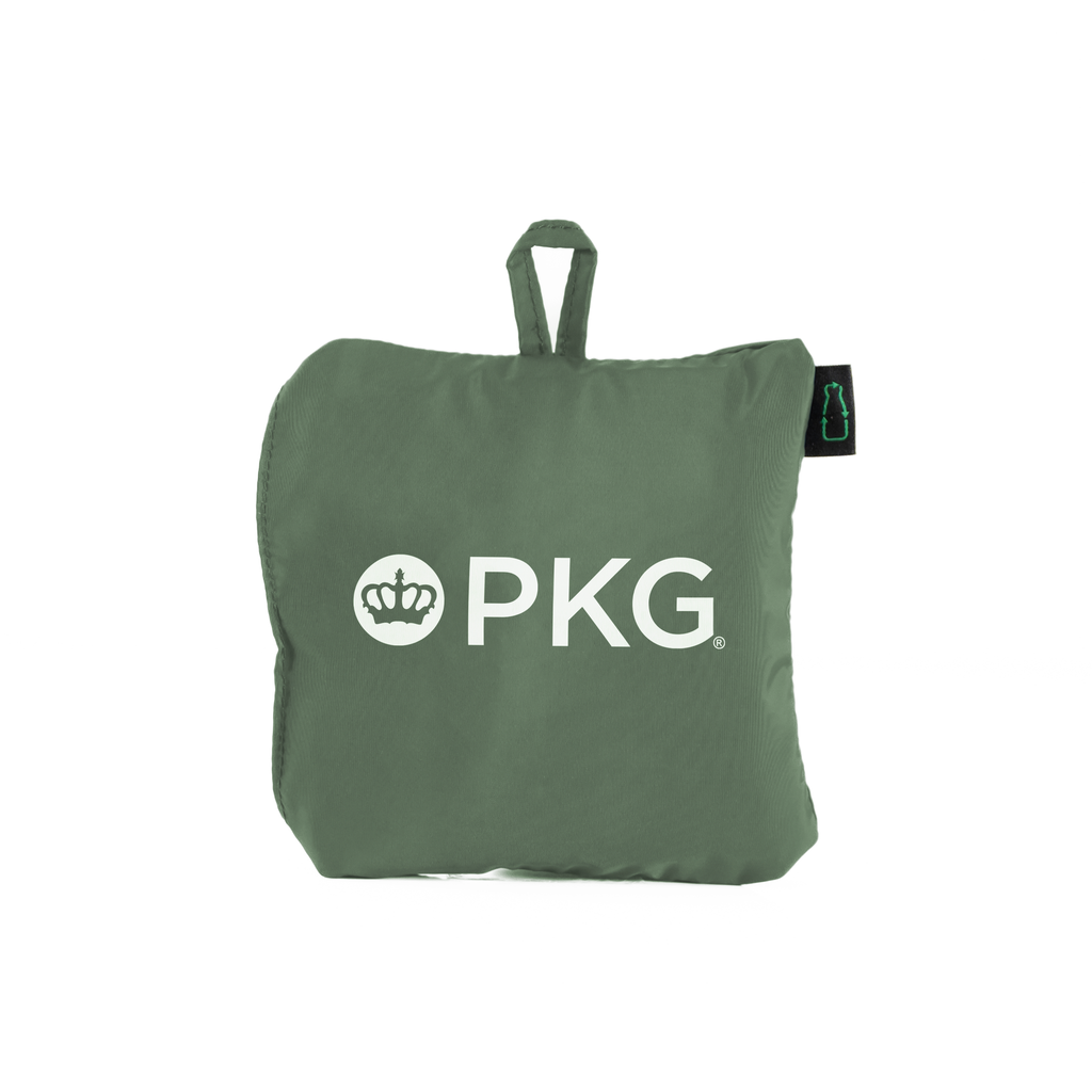 PKG Umiak 33L Recycled Packable Tote (green) packed