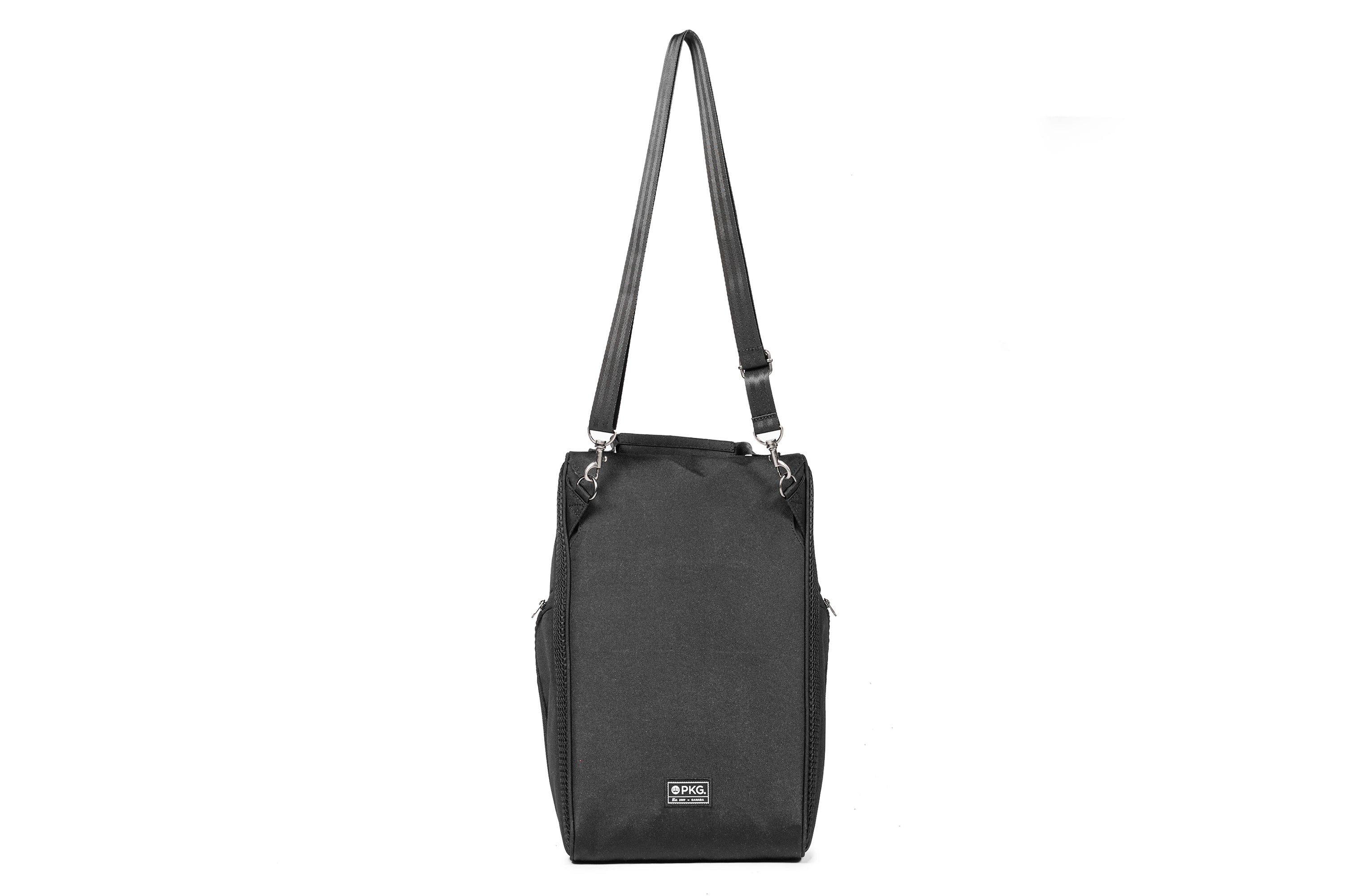 PKG Angus recycled shoe/footwear bag back view showing detachable shoulder strap
