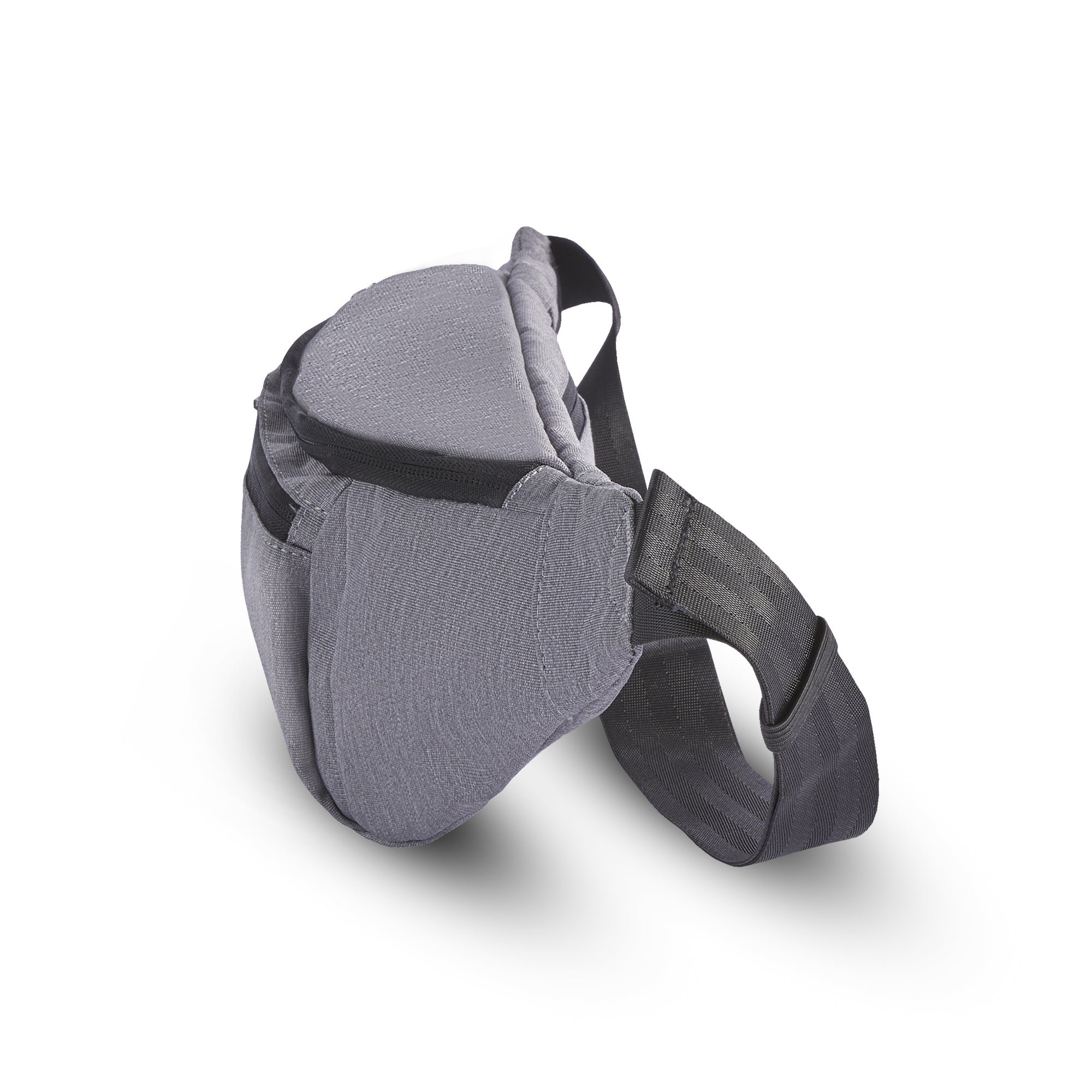 PKG Bremner recycled cross body/waist pack (light grey) side view