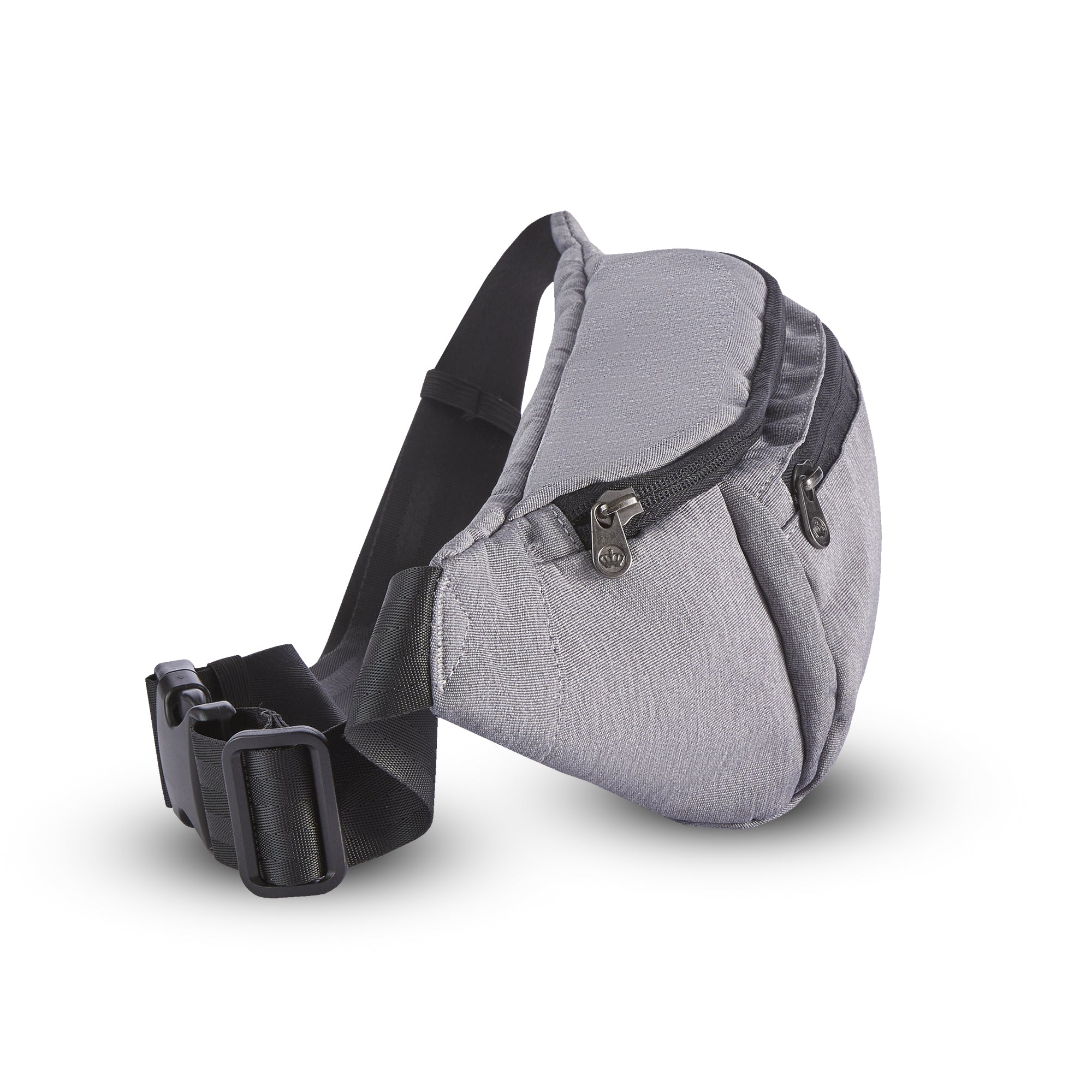 PKG Bremner recycled cross body/waist pack (light grey) side view