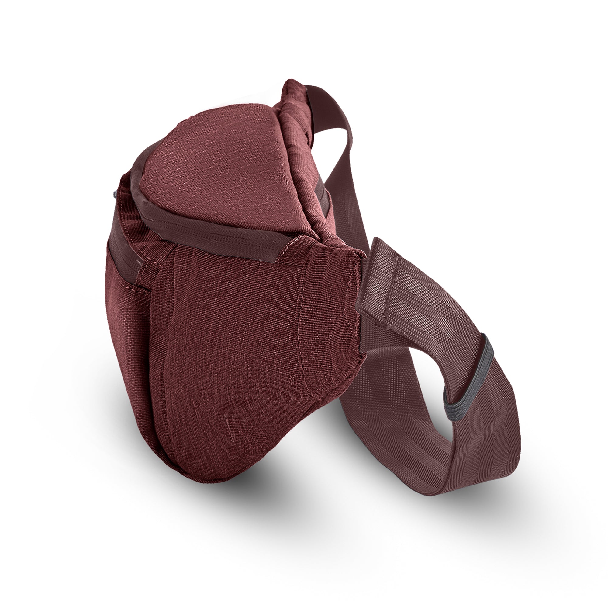 PKG Bremner recycled cross body/waist pack (rum raisin) side view