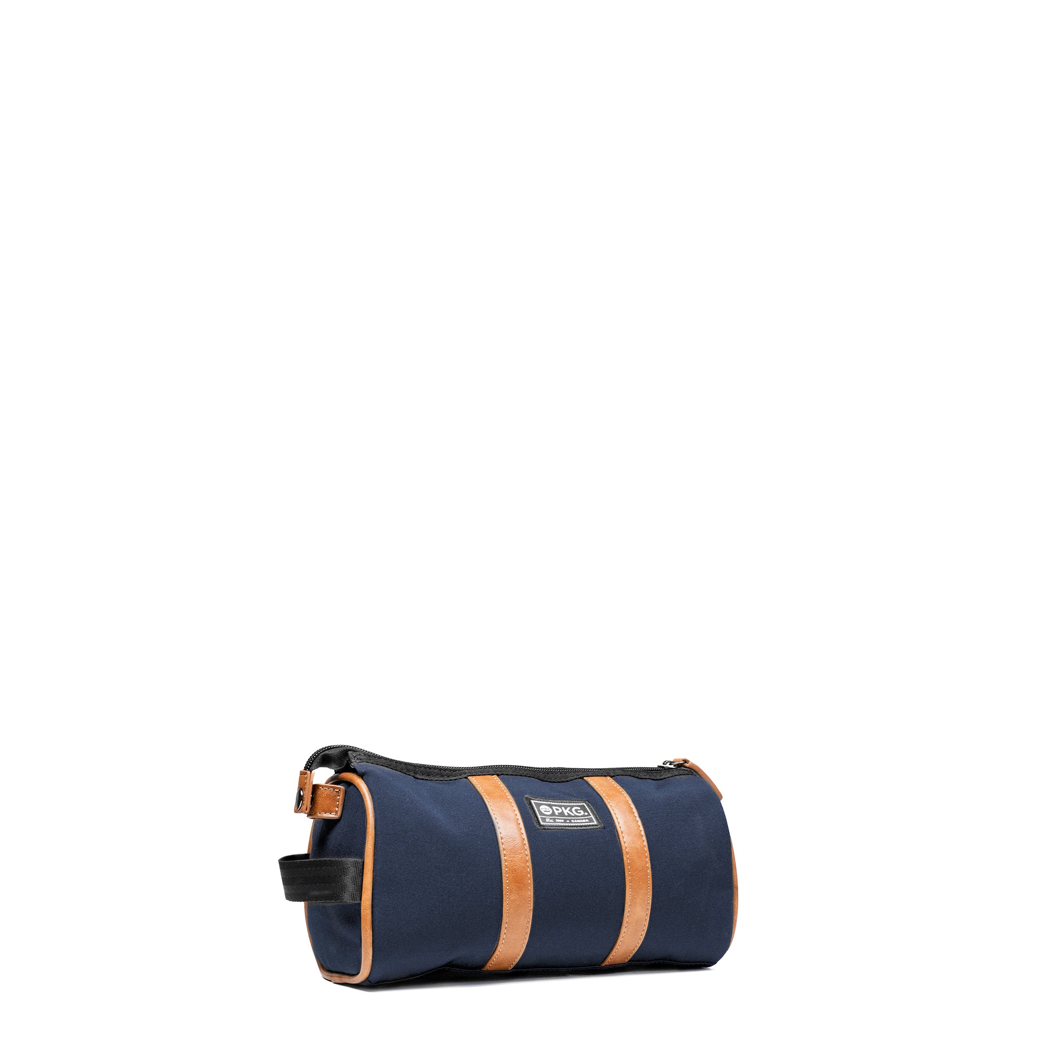 PKG Charlotte Recycled Toiletry Bag (navy) is perfect for essentials, electronics, or office supplies