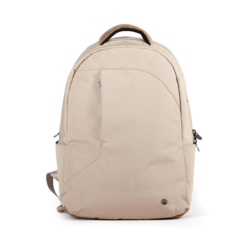 Durham Outpost recycled commuter backpack (ginger root) front view