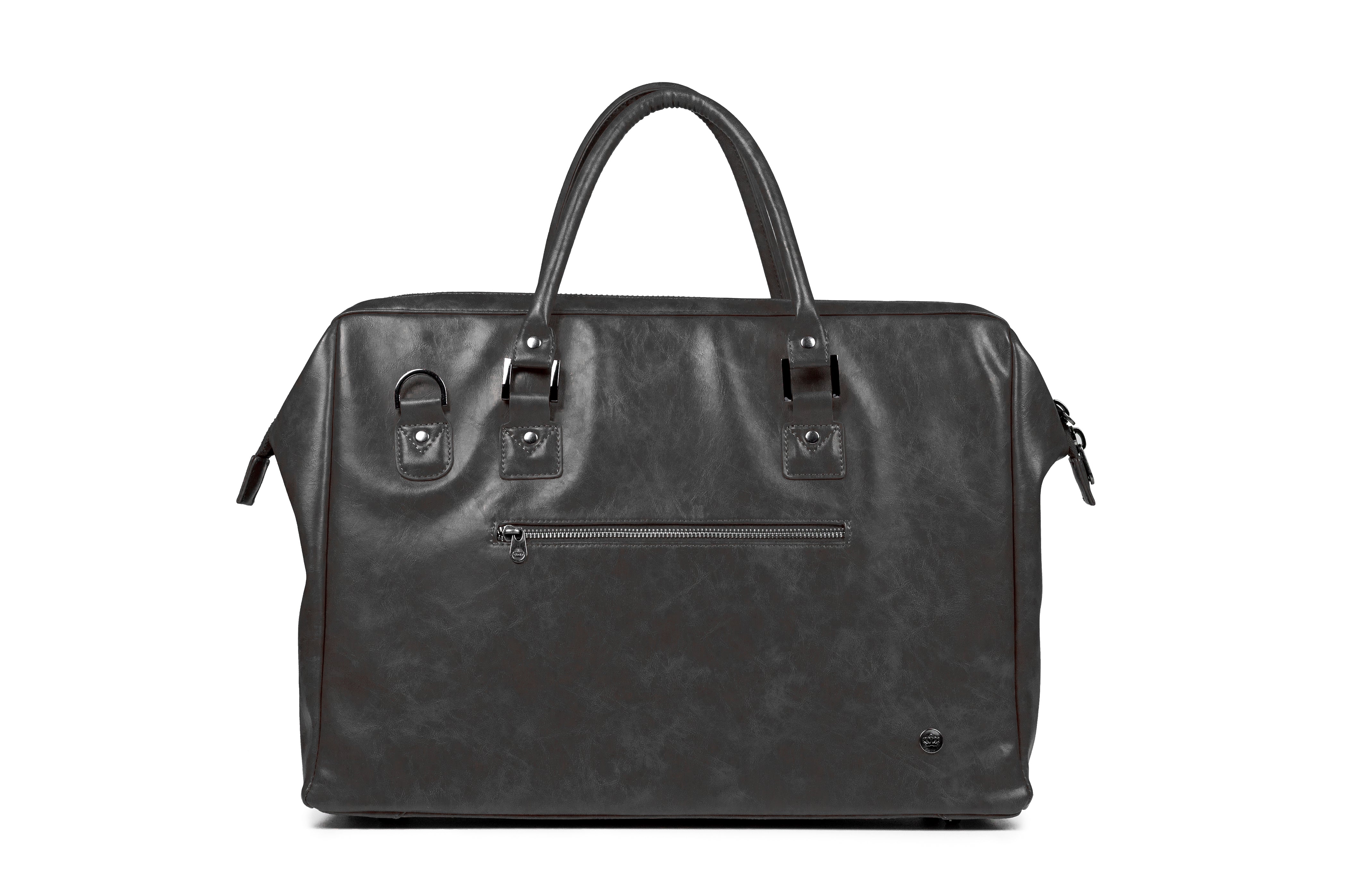 McGill 22.5L vegan leather, Doctor-Bag style messenger duffle, front view