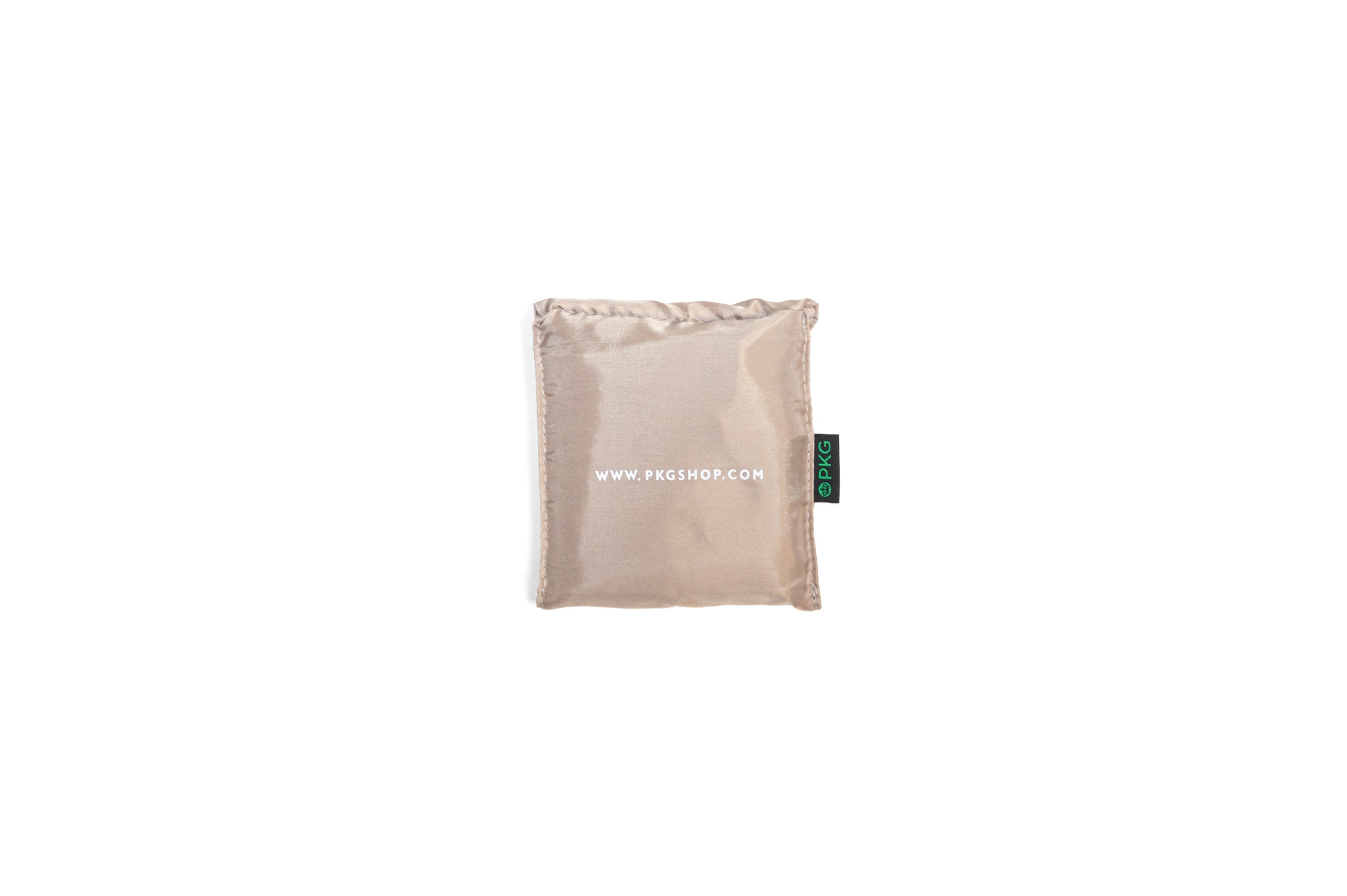 PKG Market Recycled Foldable Tote Bag (ginger root) folded, back view