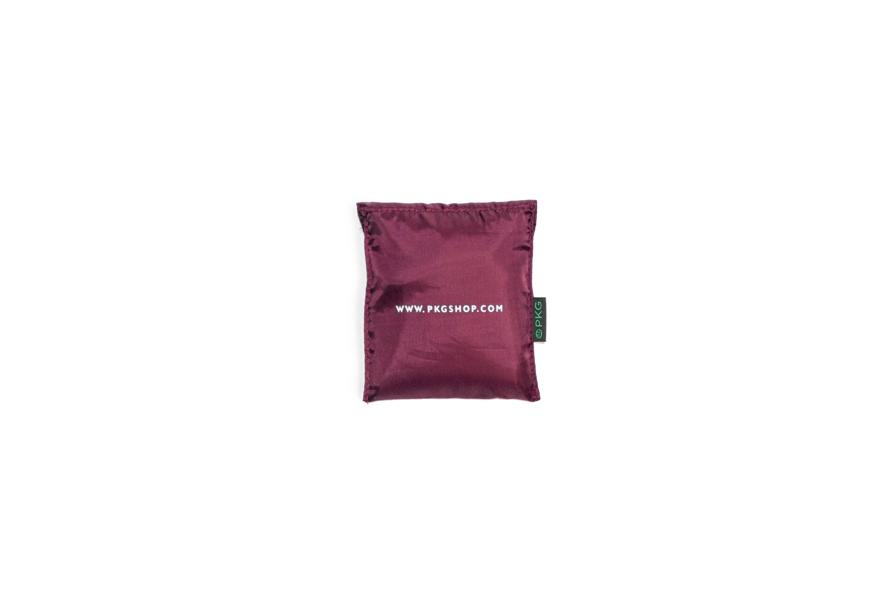 PKG Market Recycled Foldable Tote Bag (red) folded back view