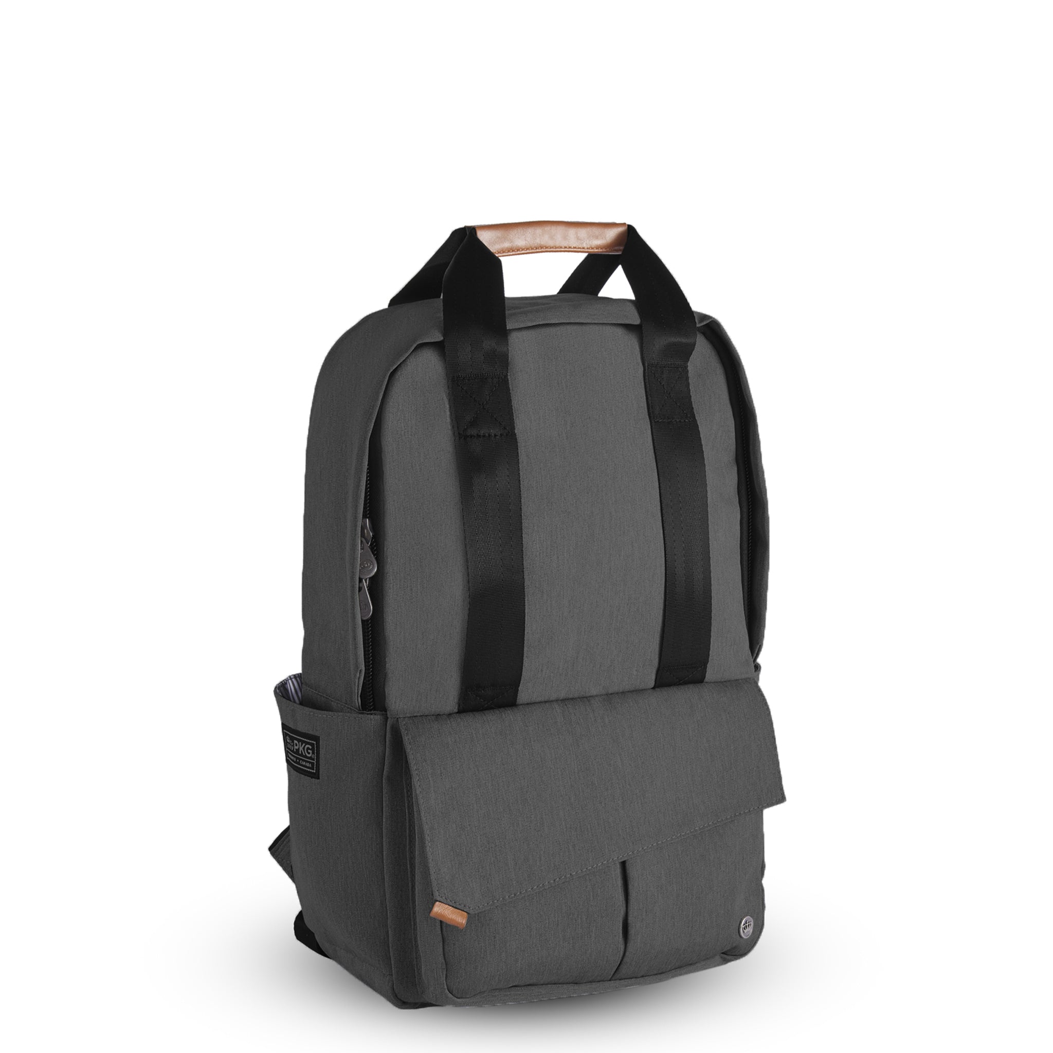 PKG Rosseau 19L Recycled Backpack Tote (grey) – a blend of style and sustainability. Featuring hidden magnets, top tote handles, and weather-resistant design. Perfect for work, school, and weekend travel