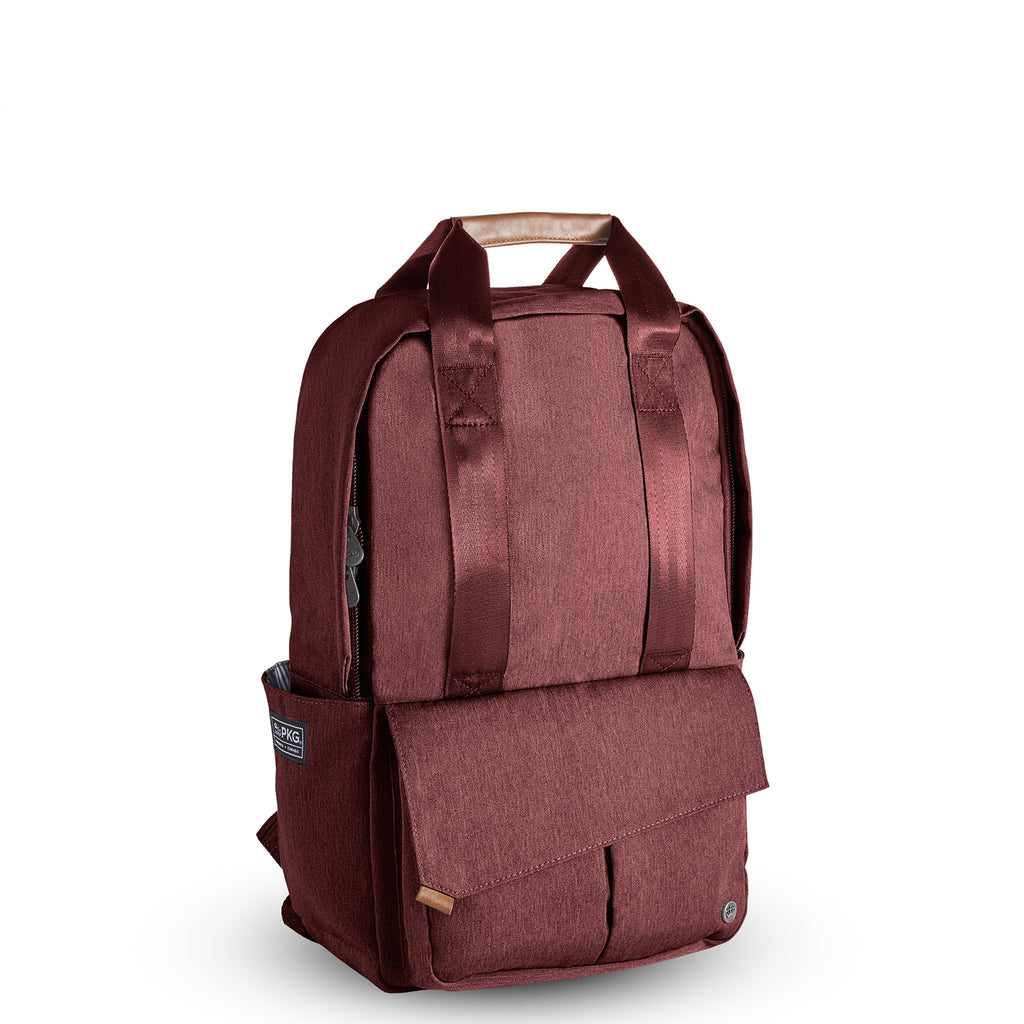 PKG Rosseau 19L Recycled Backpack Tote (rum raisin) – a blend of style and sustainability. Featuring hidden magnets, top tote handles, and weather-resistant design. Perfect for work, school, and weekend travel