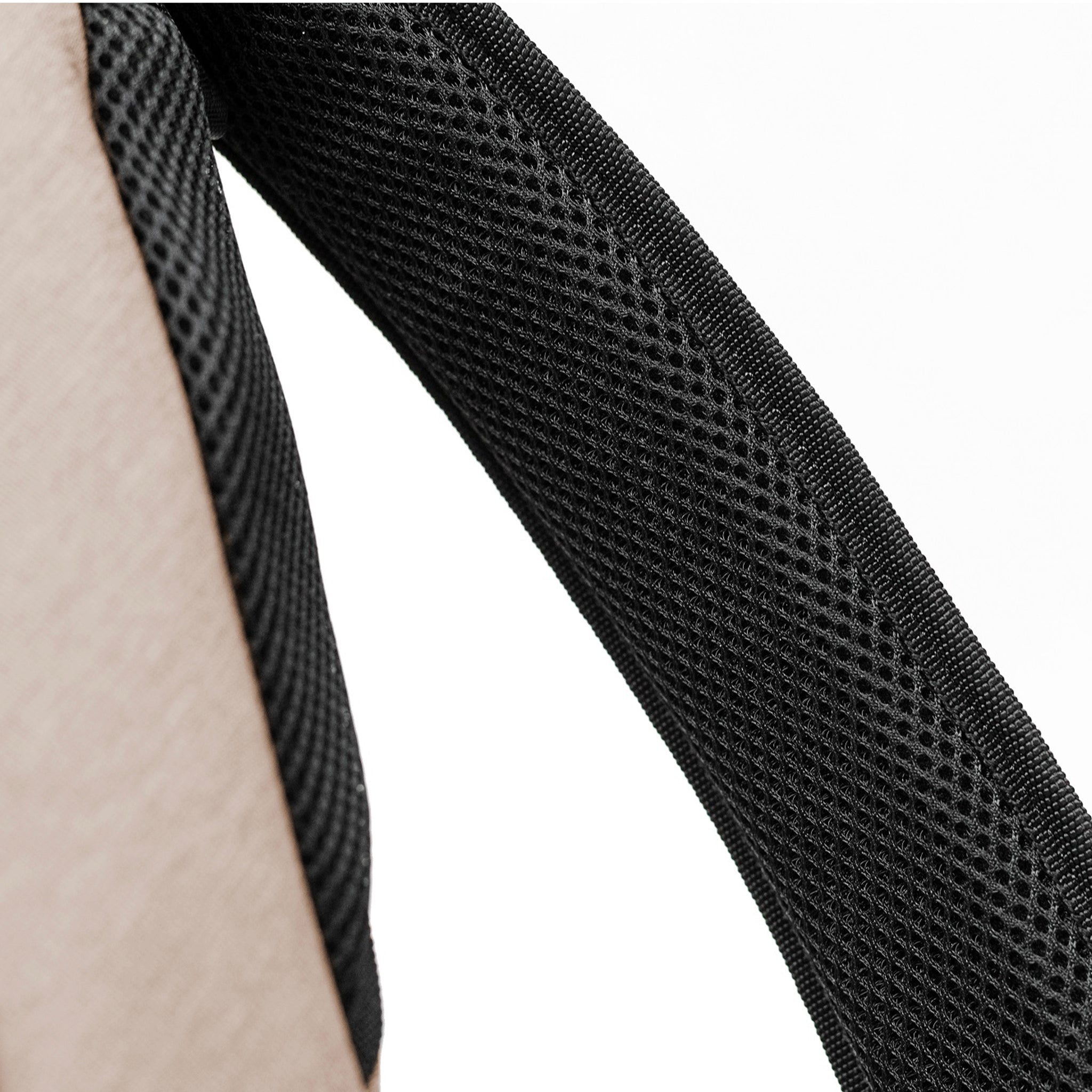 Elora Recycled Cross Body Bag (ginger root) detailed view of padded cross body strap for comfort