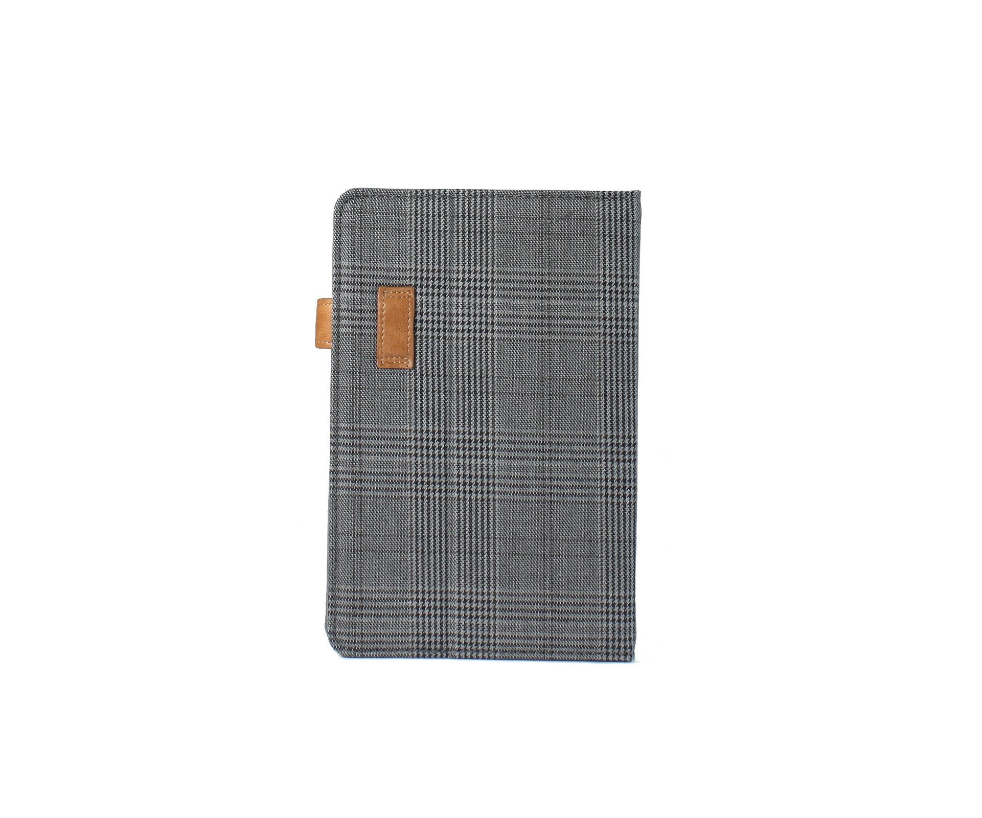 Universal Tablet Folio (plaid black) back view