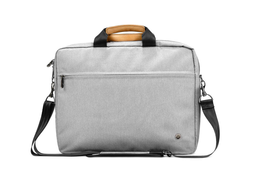 PKG Spadina 10L Messenger Bag (light grey) front view showing outer pocket