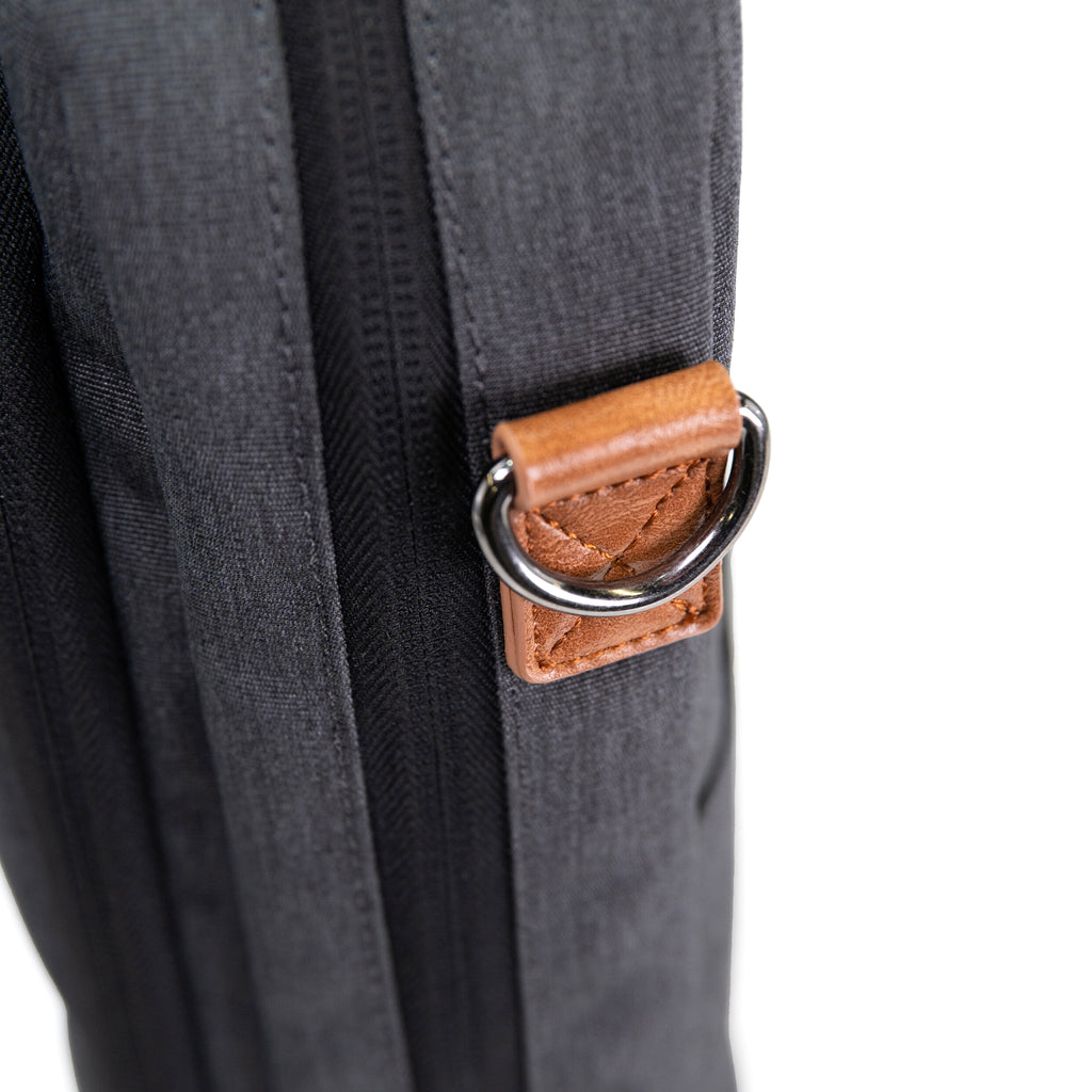 PKG Riverdale 11L Messenger Bag detailed view of d-ring for attachable shoulder strap
