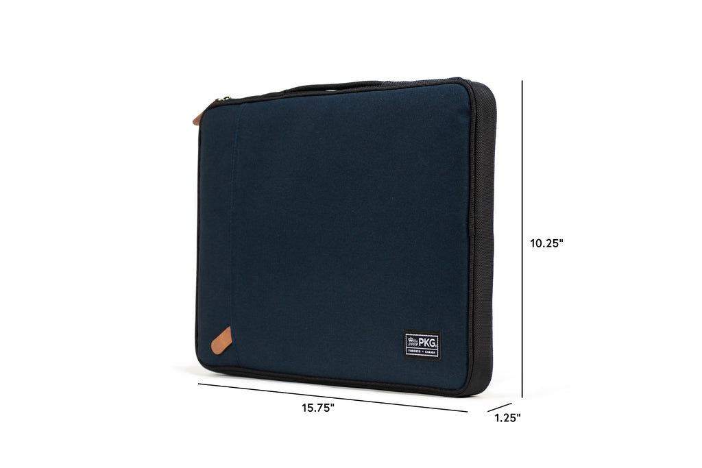 PKG Stuff Recycled Laptop Sleeve (navy) dimensions