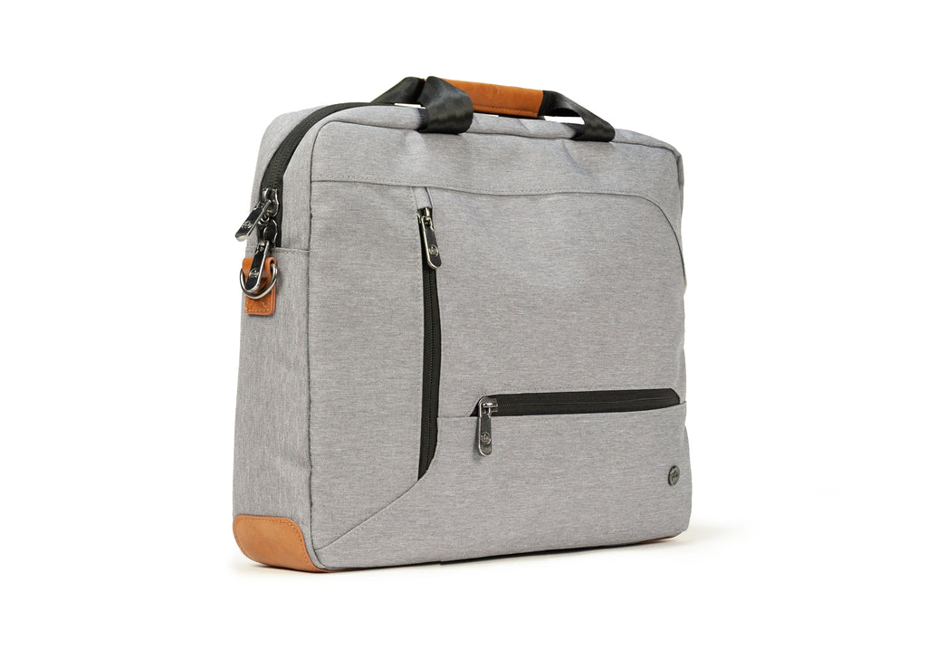 PKG Annex recycled messenger shoulder bag (light grey) angled view