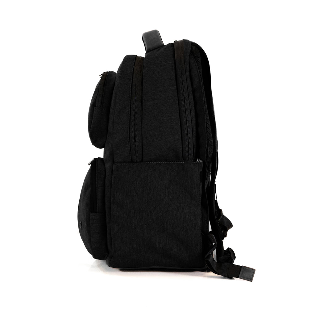 PKG Aurora recycled backpack (black) side view