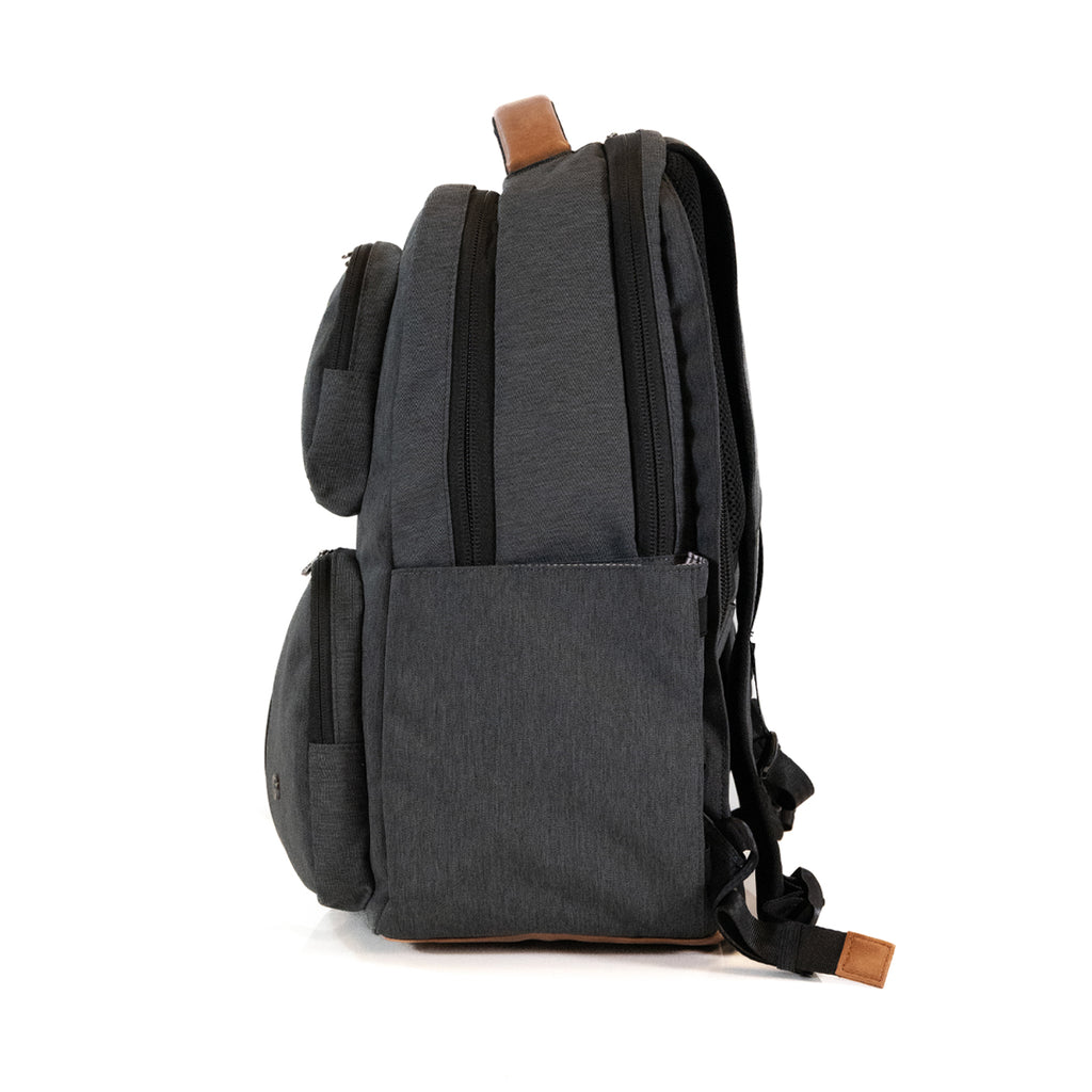 PKG Aurora recycled backpack (grey) side view