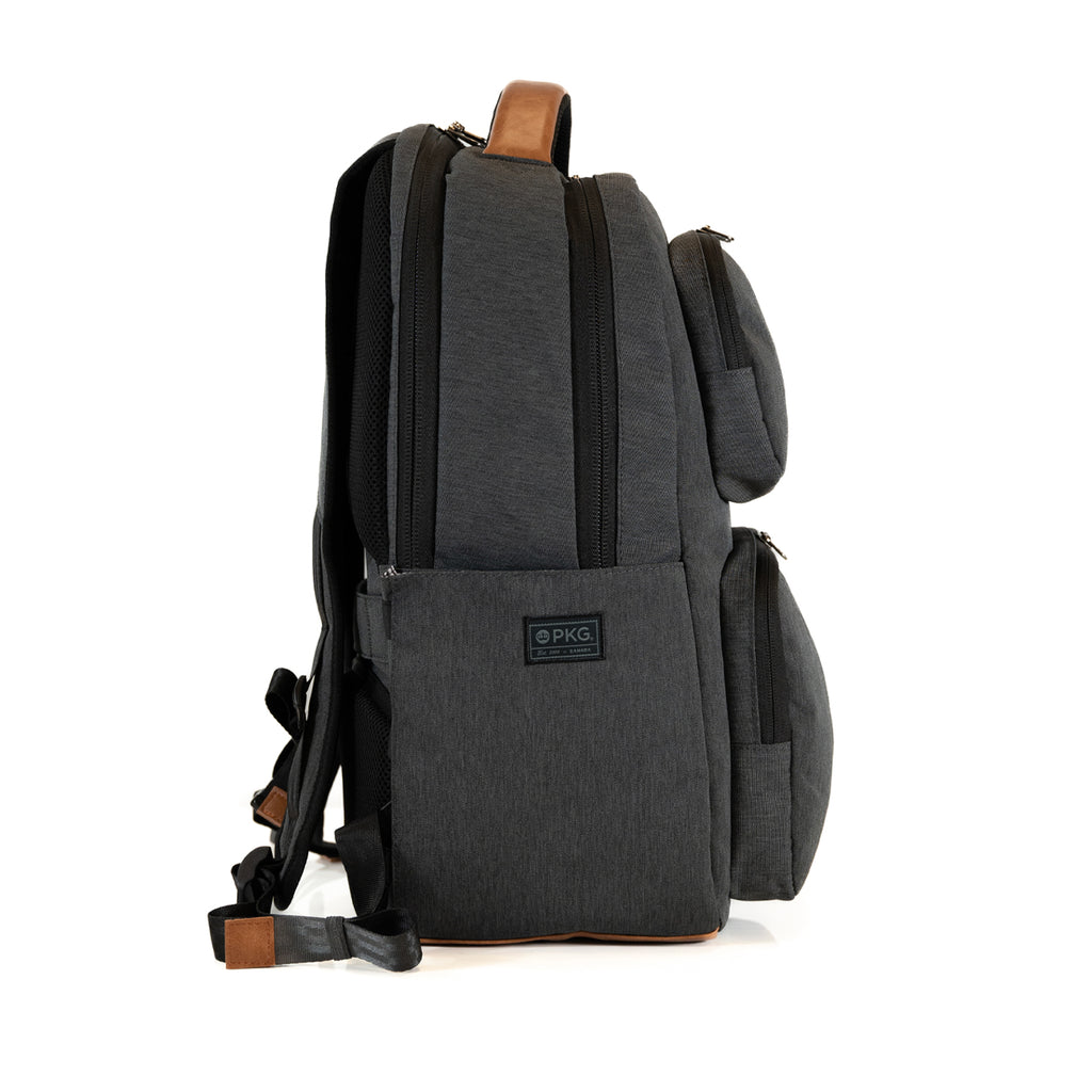 PKG Aurora recycled backpack (grey) side view