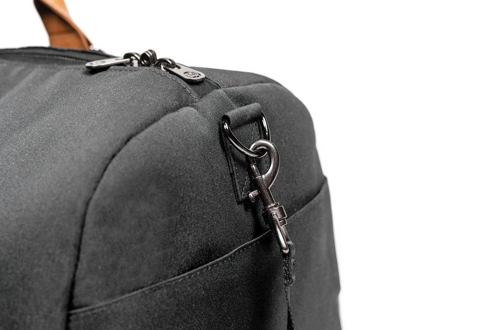 PKG Bishop 42L recycled duffle bag (dark grey) d-ring for shoulder strap attachment