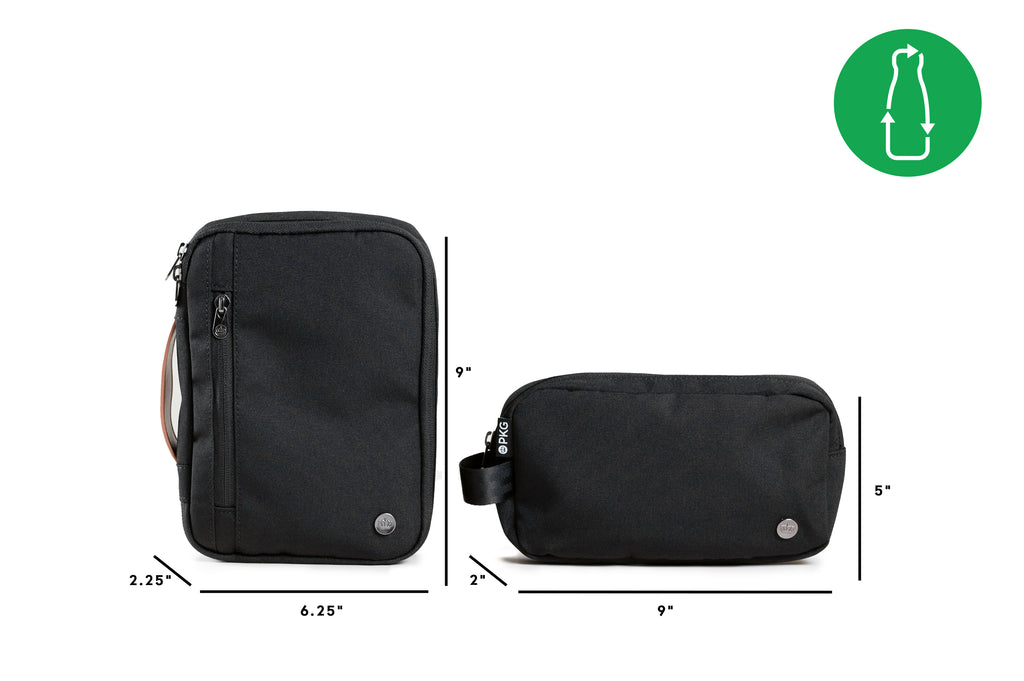 PKG Waterloo Recycled Accessory Cases (2-pack) (black) dimensions