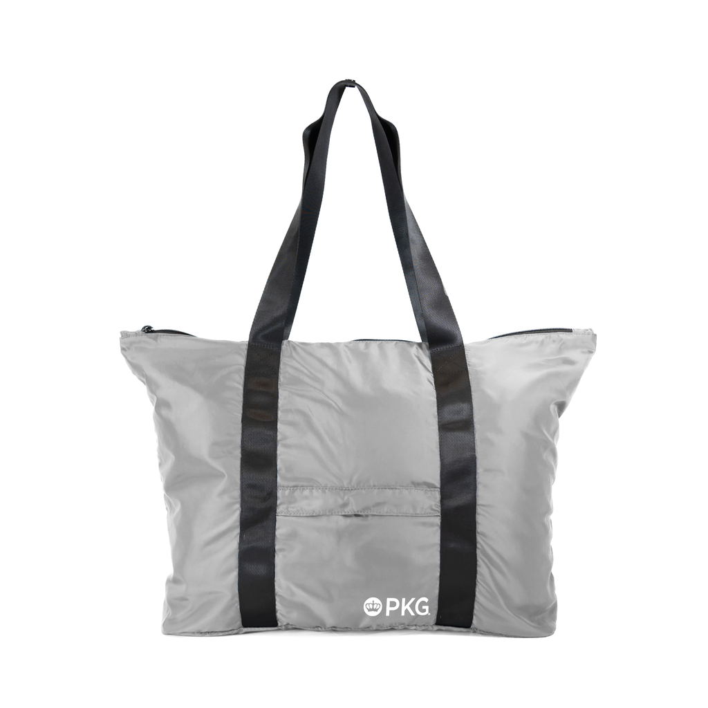 PKG Umiak 33L Recycled Packable Tote (light grey) showing handle