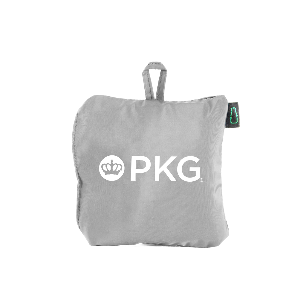 PKG Umiak 33L Recycled Packable Tote (light grey) packed