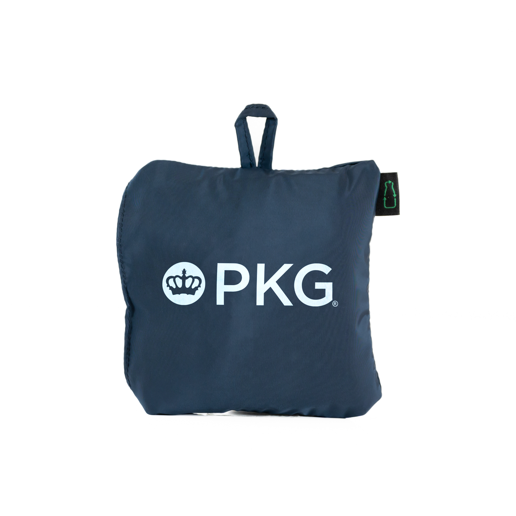 PKG Umiak 33L Recycled Packable Tote (navy) packed