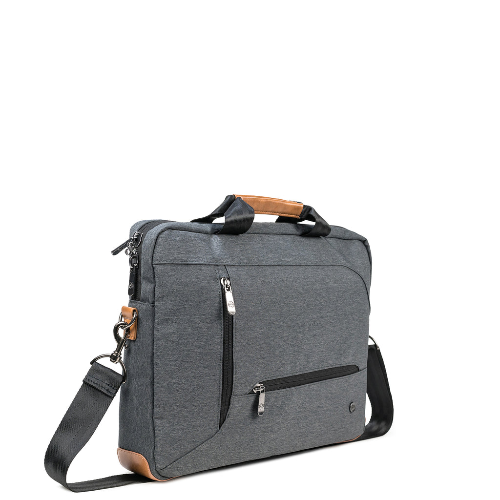 PKG Annex recycled messenger shoulder bag (dark grey) angled view