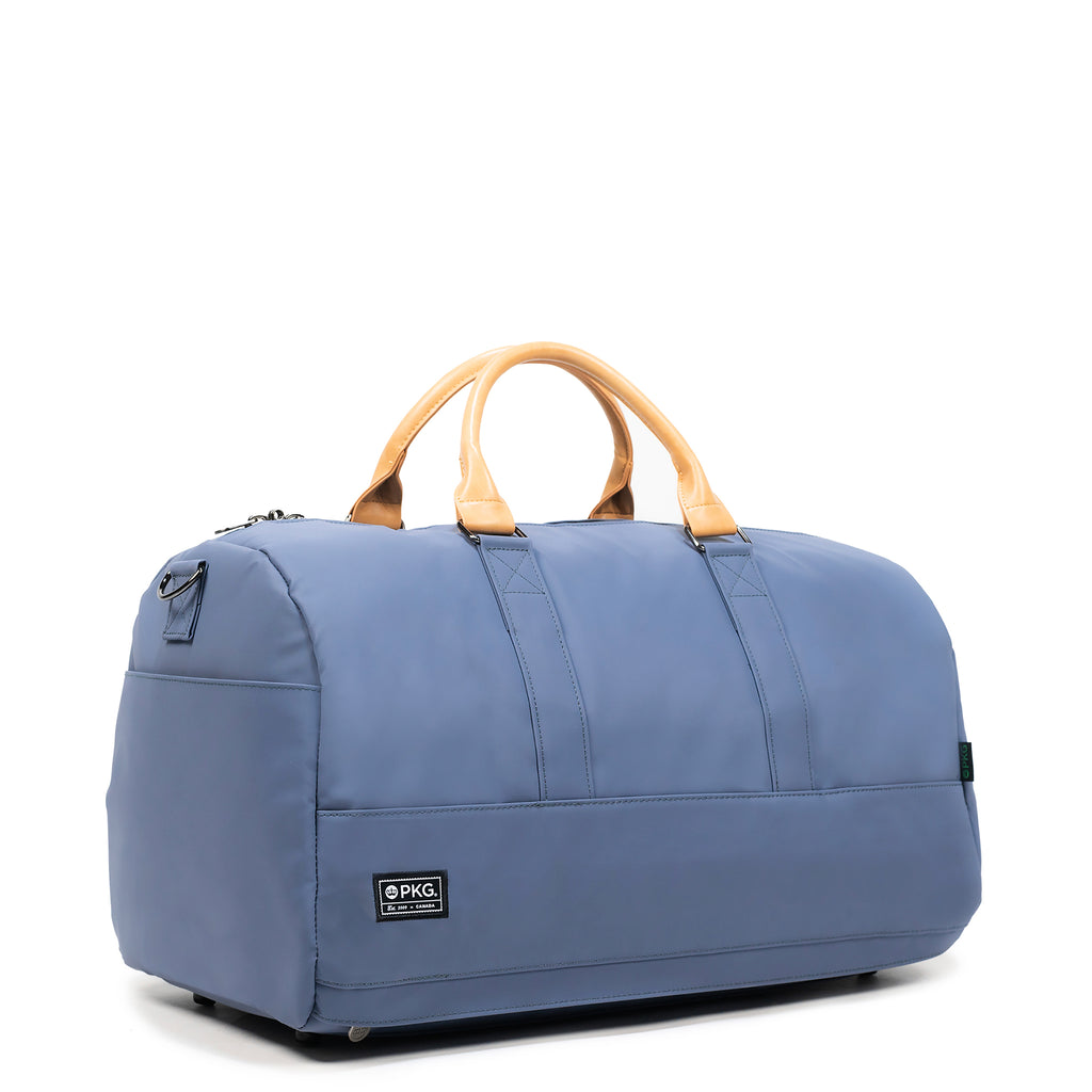 PKG Bishop 42L recycled duffle bag (vintage blue) is great for day to day and overnight trips