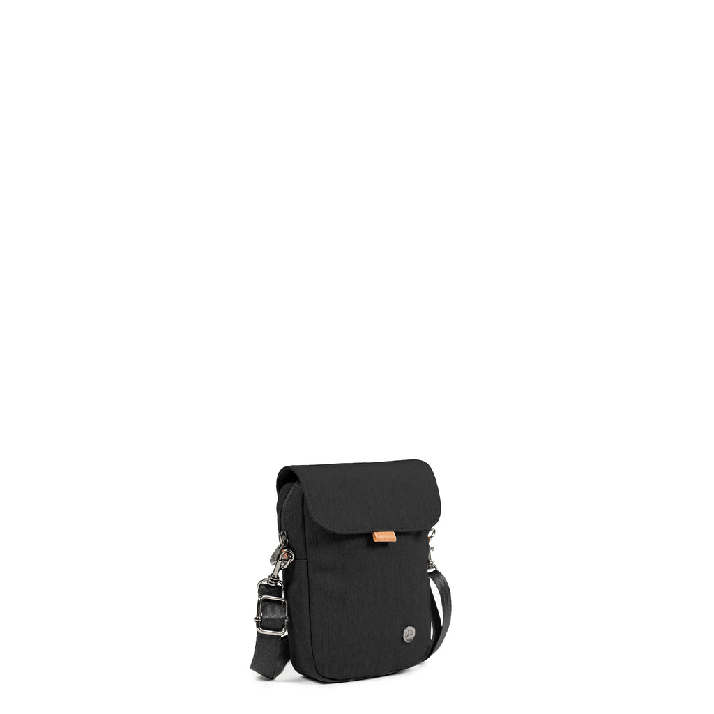 PKG Burrard recycled cross body bag (black), ideal for trips to the grocery store, dog park, or shopping mall