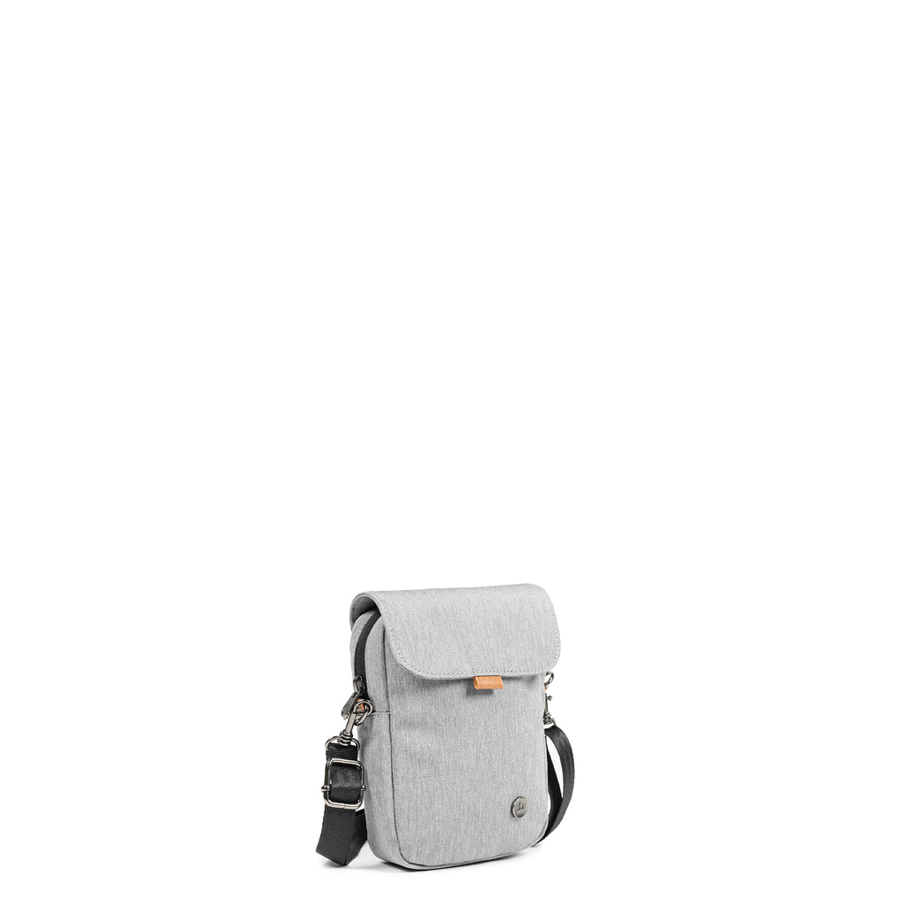 PKG Burrard recycled cross body bag (light grey), ideal for trips to the grocery store, dog park, or shopping mall