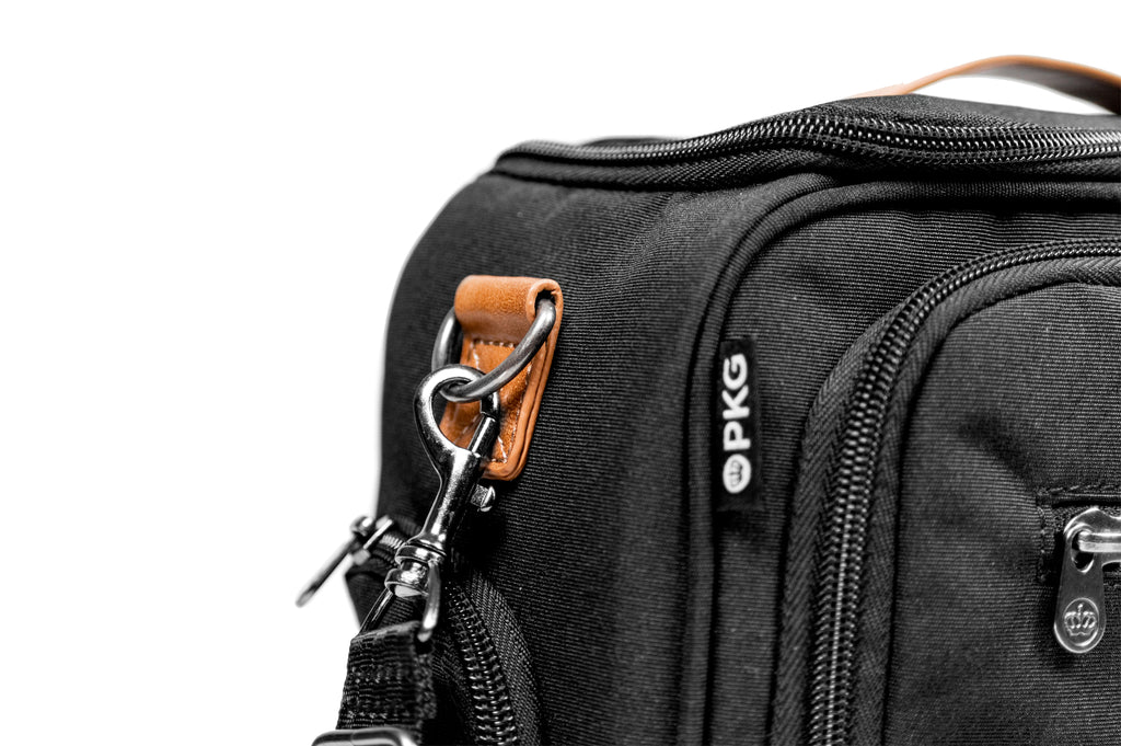 PKG Polson Camera | Tech Case detailed view of d-ring for attaching adjustable shoulder strap