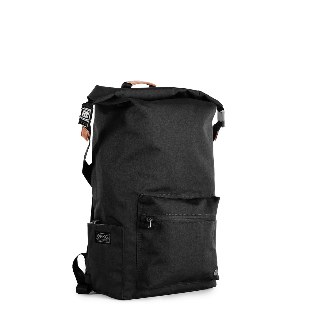 Dawson 28L Roll-Top recycled backpack (black): a versatile, weather-resistant hybrid for casual and professional use