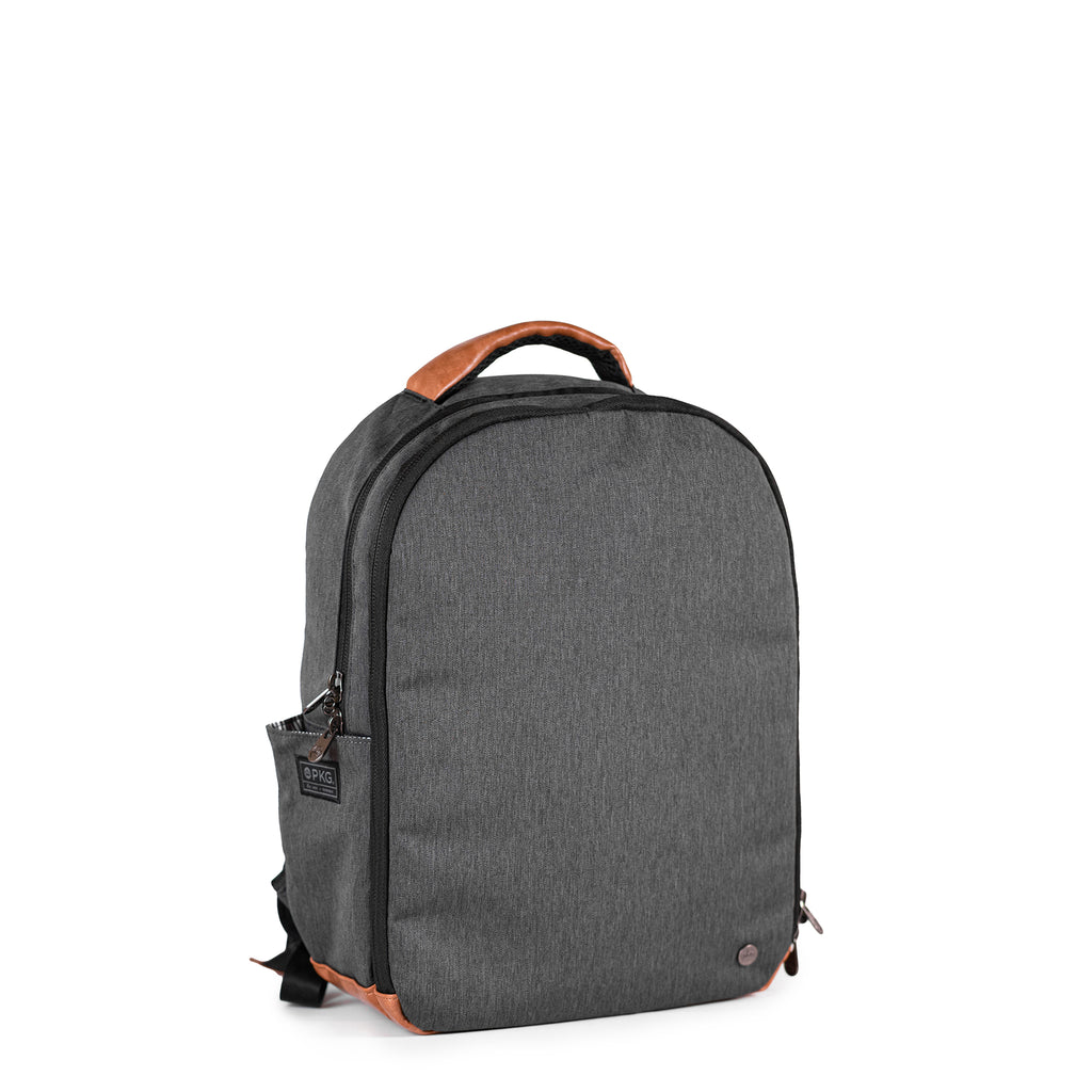 PKG Durham Commuter 17L recycled backpack (dark grey) – slim, weather-resistant, and offers functional storage for work essentials