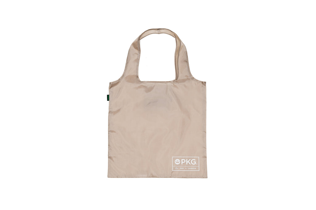 PKG Market Recycled Foldable Tote Bag (ginger root) unfolded