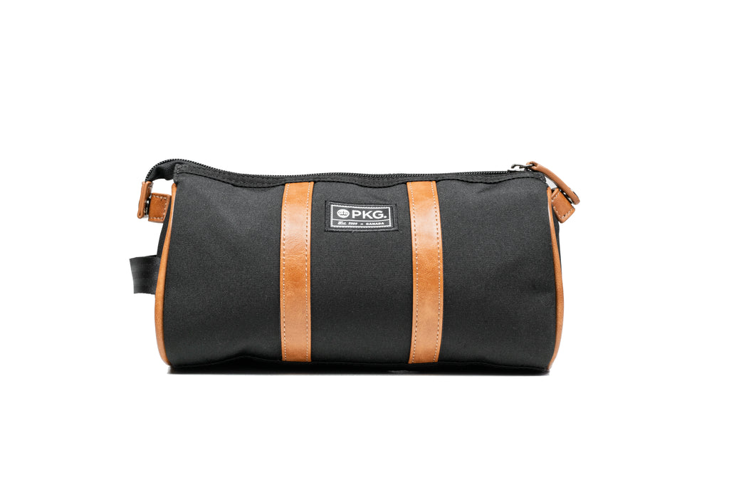  PKG Charlotte Recycled Toiletry Bag (black) front view