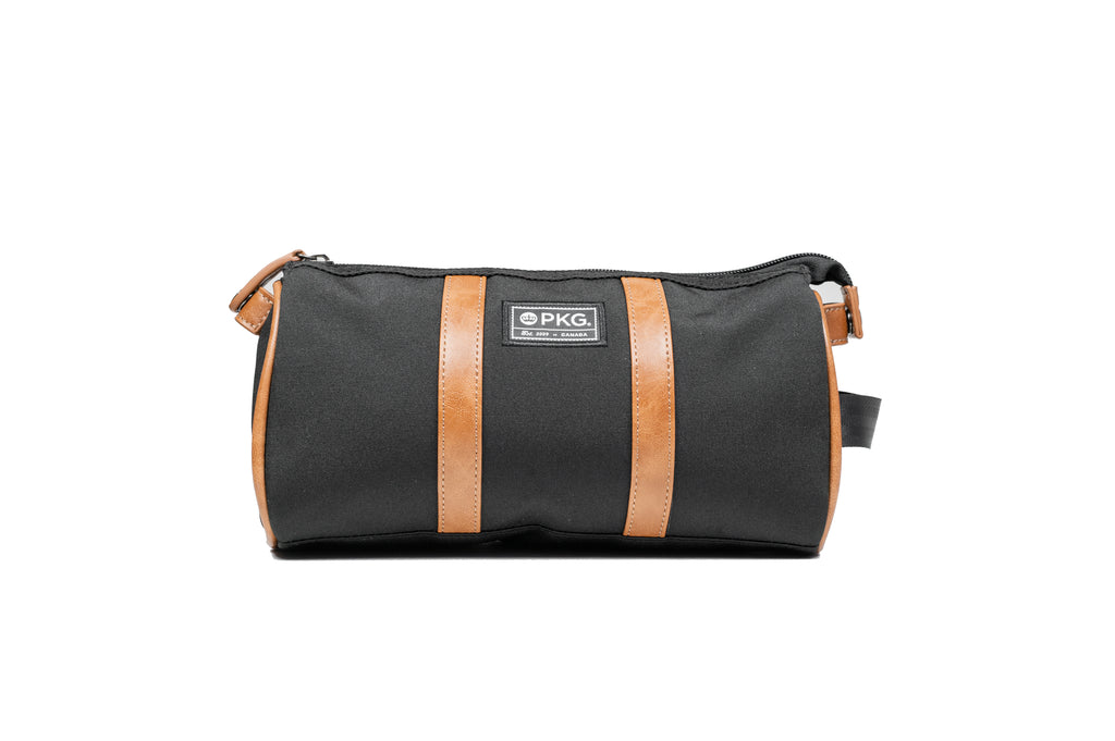  PKG Charlotte Recycled Toiletry Bag (black) front view